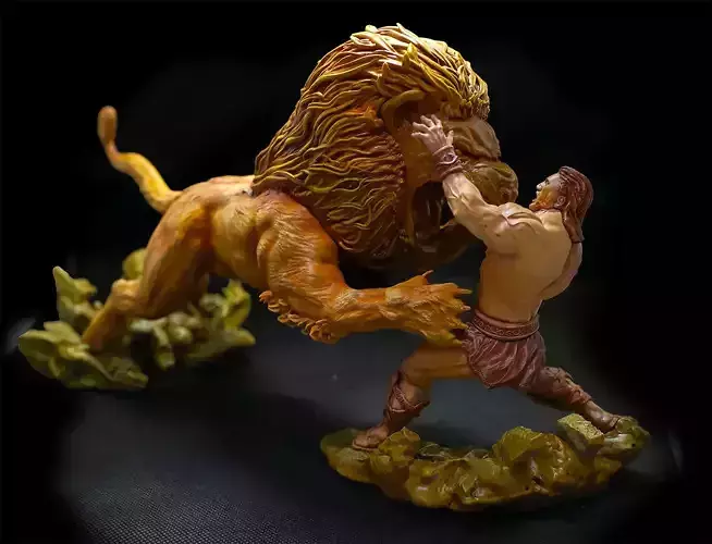 HERCULES FIGHTING THE NEMEAN LION