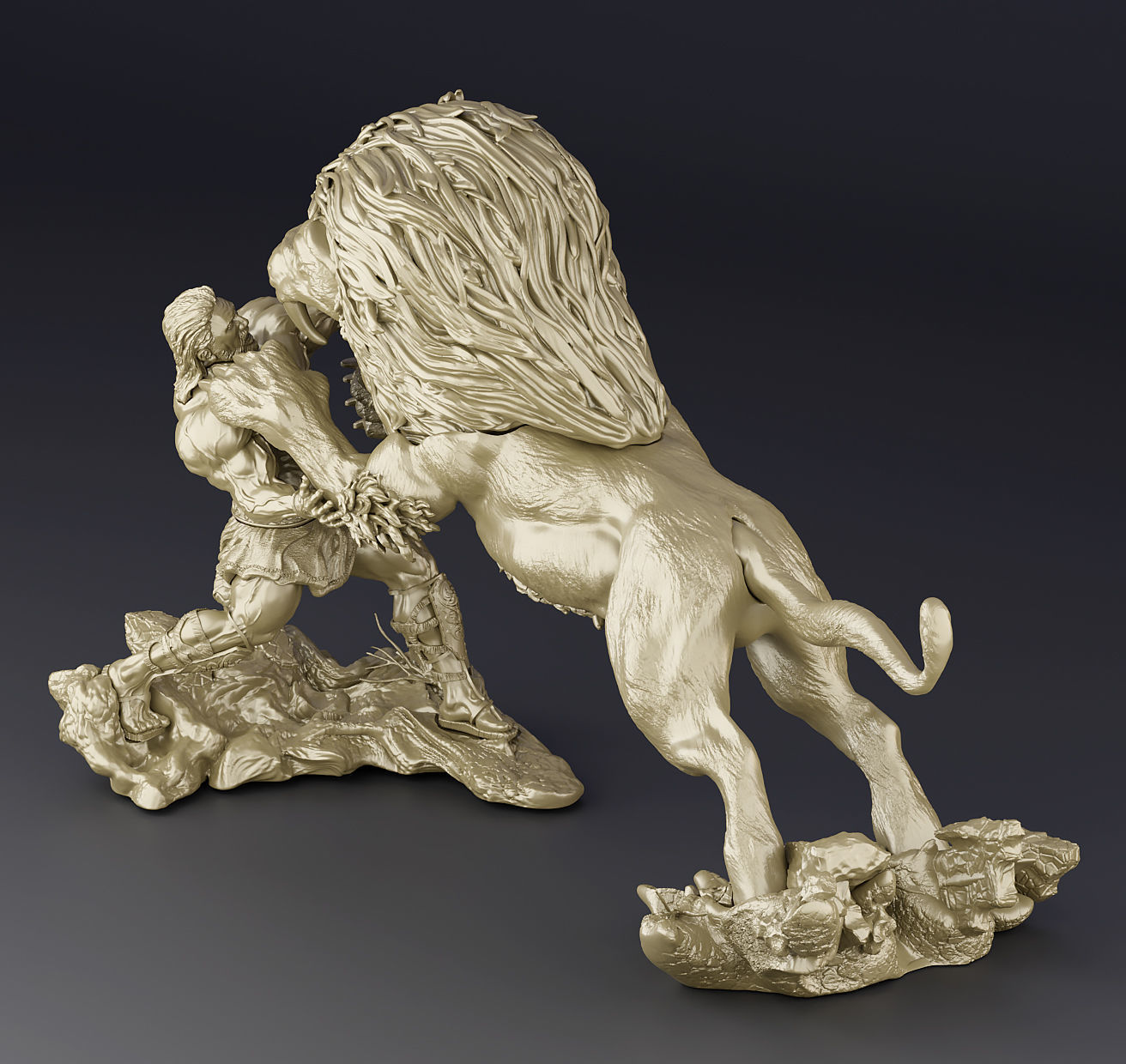 HERCULES FIGHTING THE NEMEAN LION 3D print model_5