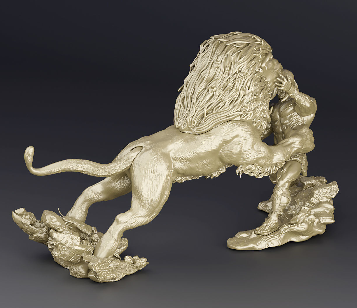 HERCULES FIGHTING THE NEMEAN LION 3D print model_4