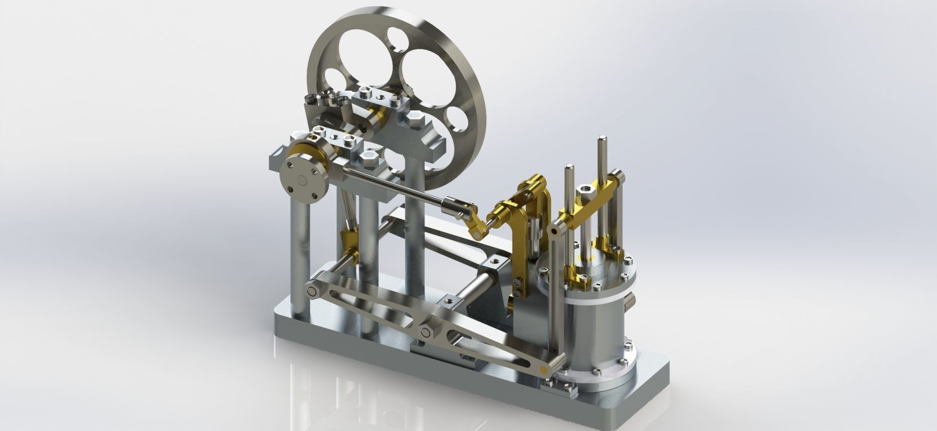 A SINGLE CYLINDER SIDE BEAM STEAM ENGINE 3D model_3