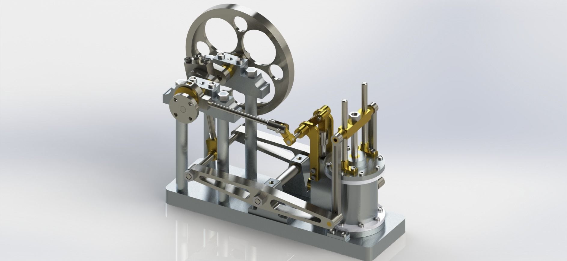 A SINGLE CYLINDER SIDE BEAM STEAM ENGINE 3D model_4