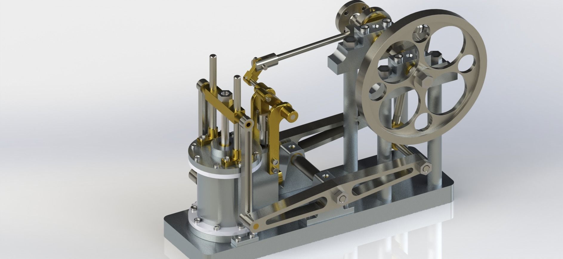 A SINGLE CYLINDER SIDE BEAM STEAM ENGINE 3D model_2