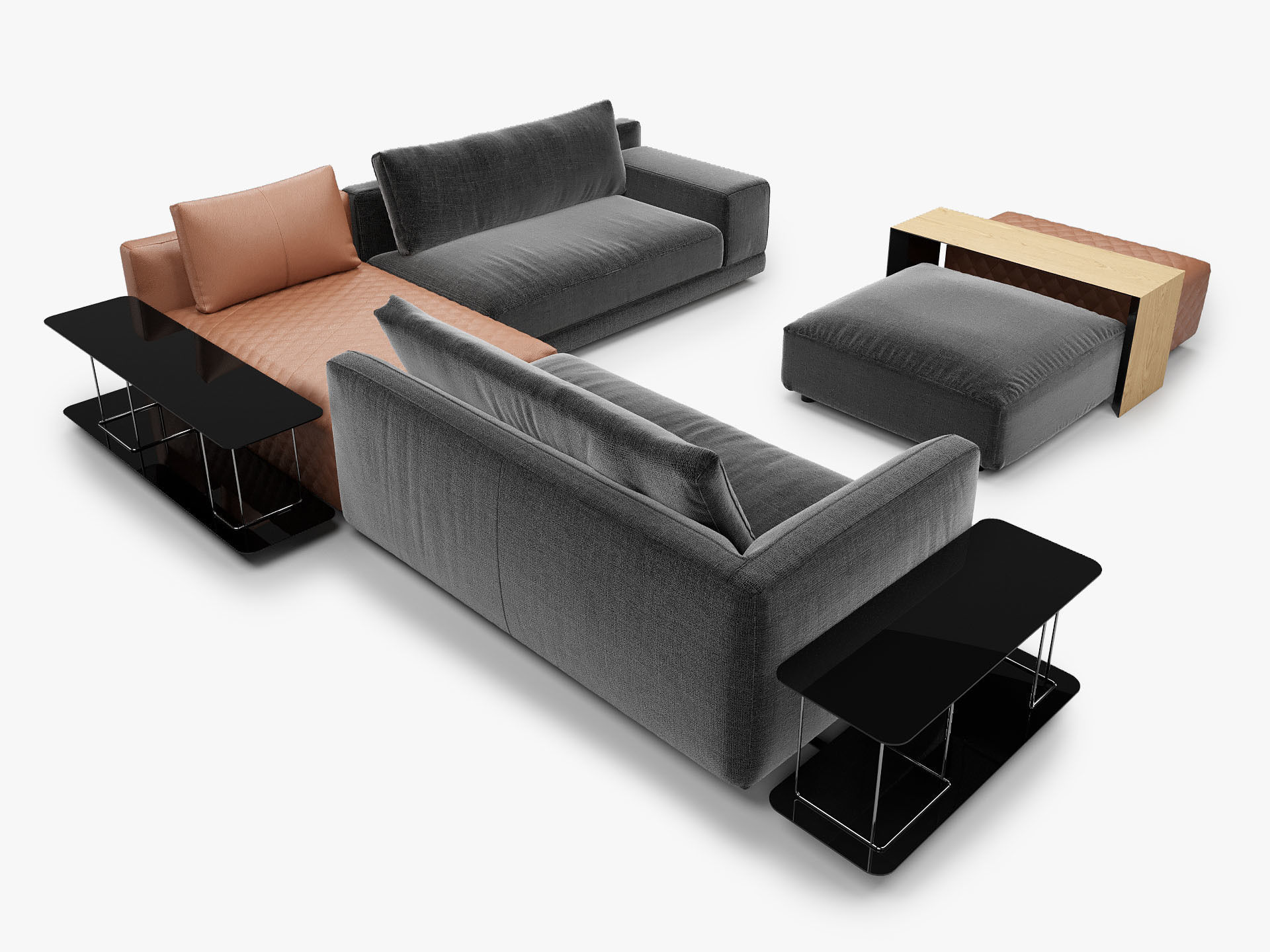 Natuzzi Italia MELPOT Sectional Sofa 3D model_3