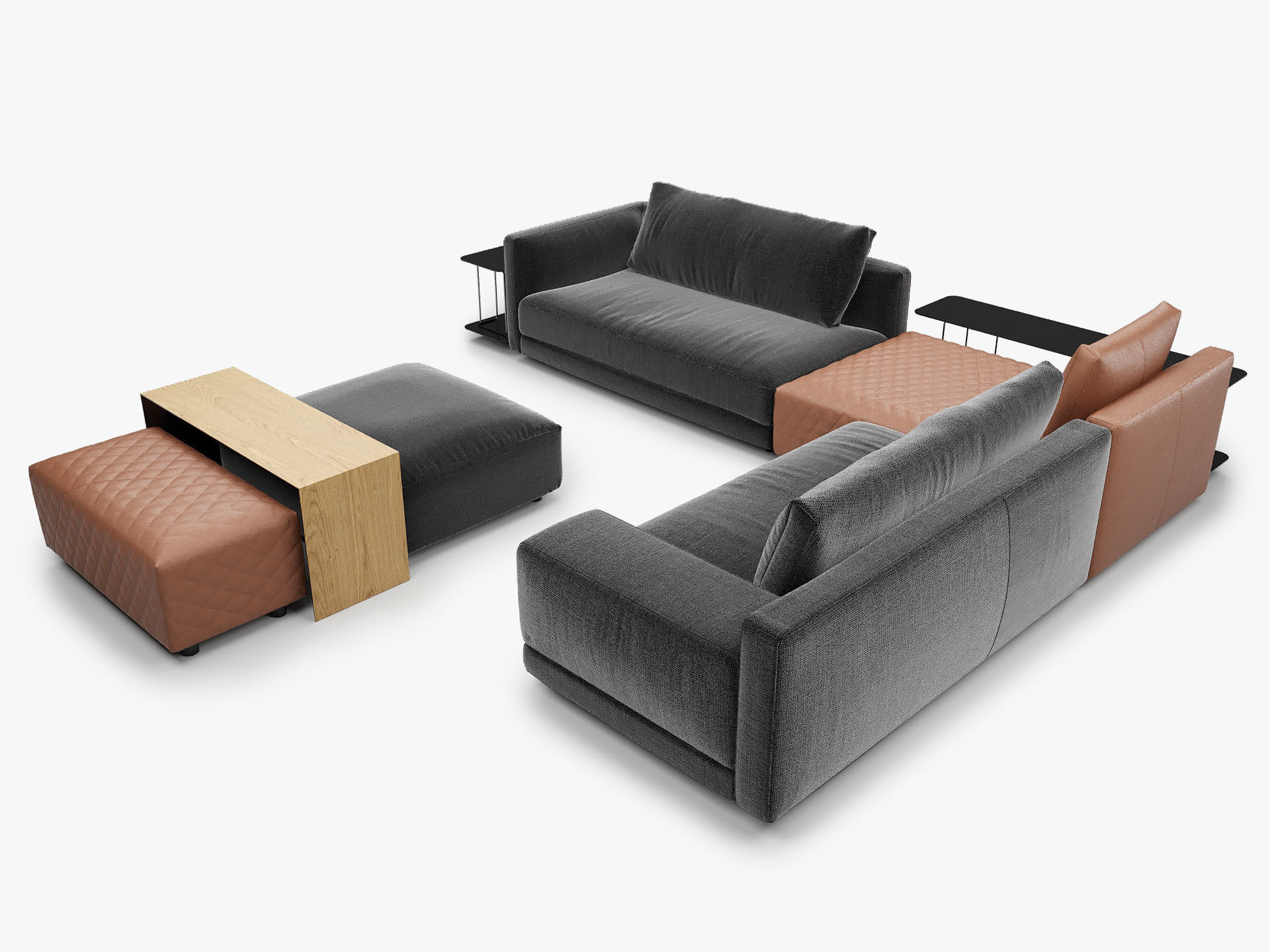Natuzzi Italia MELPOT Sectional Sofa 3D model_1