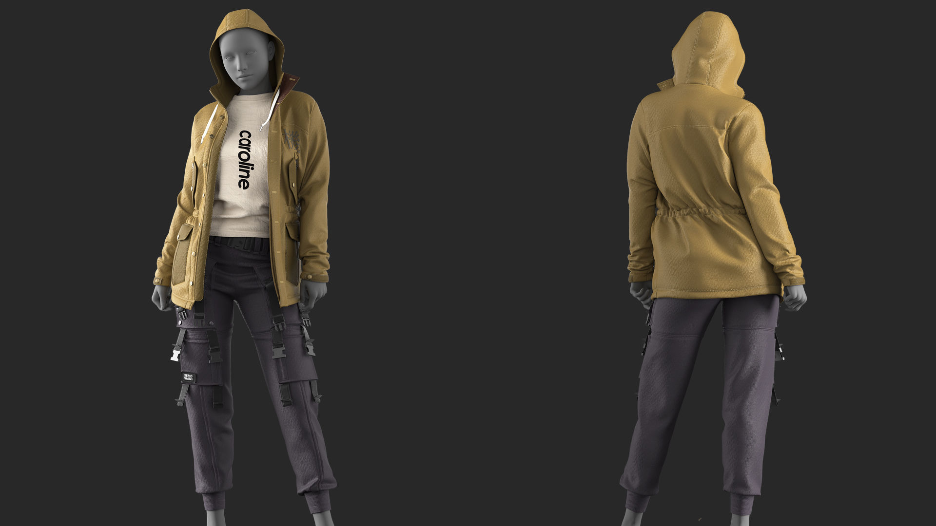 3 in 1 Outfit  - Marvelous Designer with Video Process 3D Model Collection_4