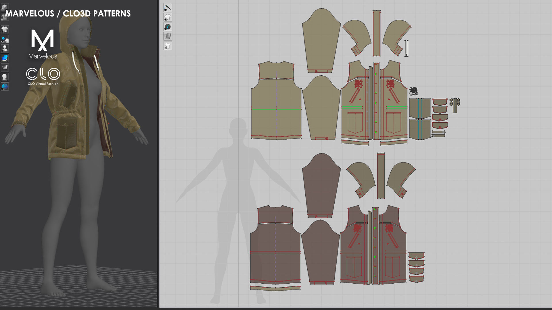 3 in 1 Outfit  - Marvelous Designer with Video Process 3D Model Collection_6