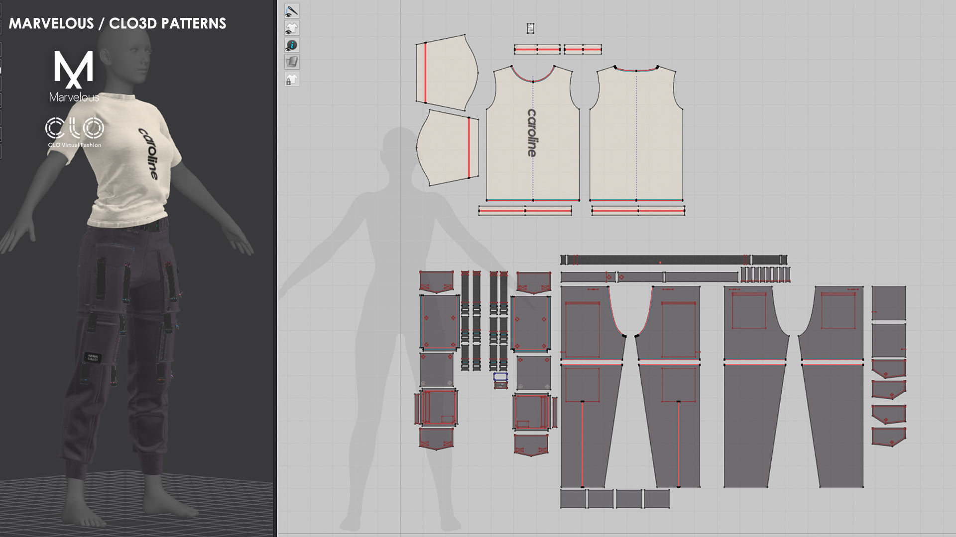 3 in 1 Outfit  - Marvelous Designer with Video Process 3D Model Collection_5