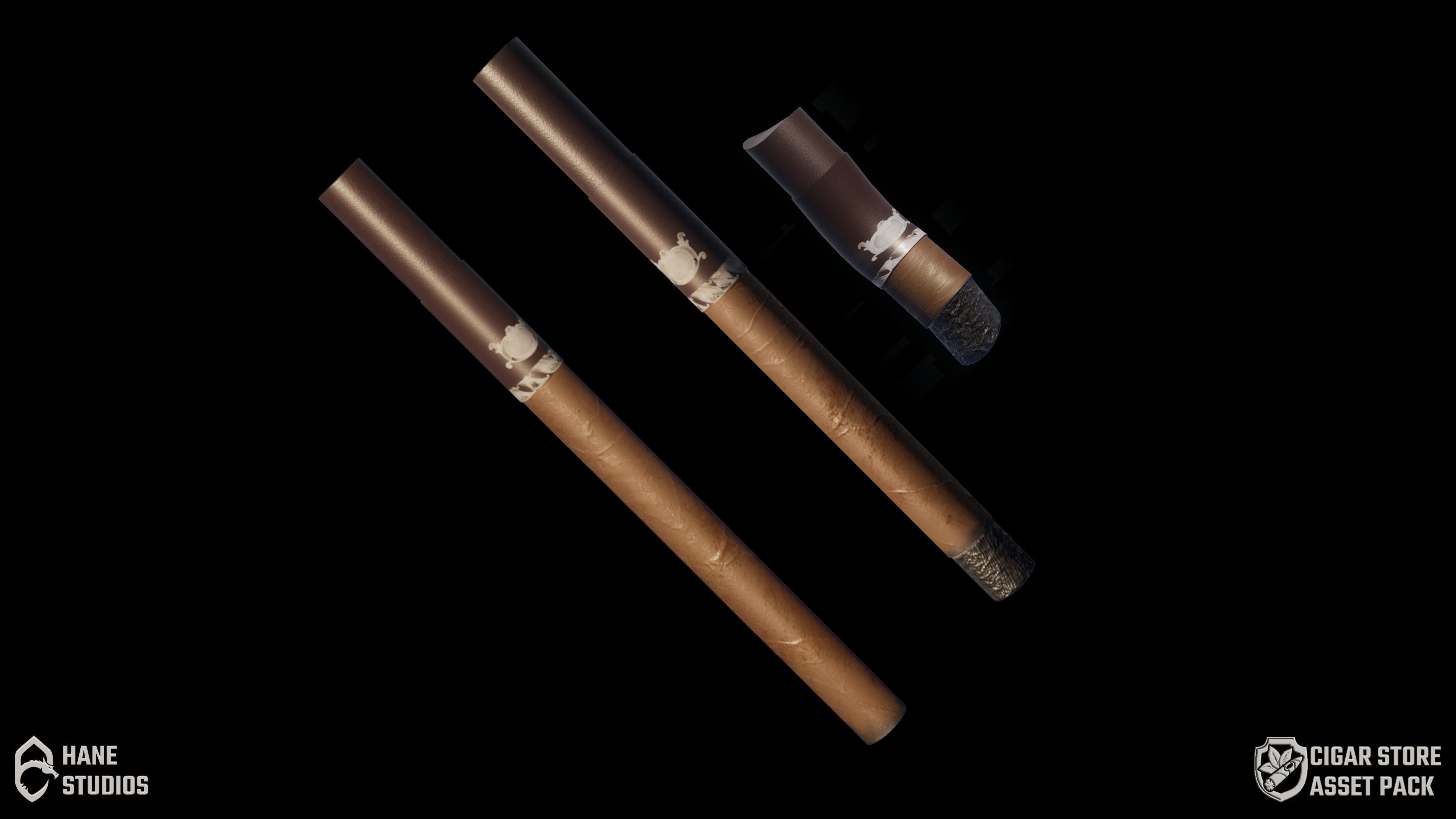 Cigar Pack - Cigars Cigarettes Ashtrays and Zippo - 15 Model Low-poly 3D model_27