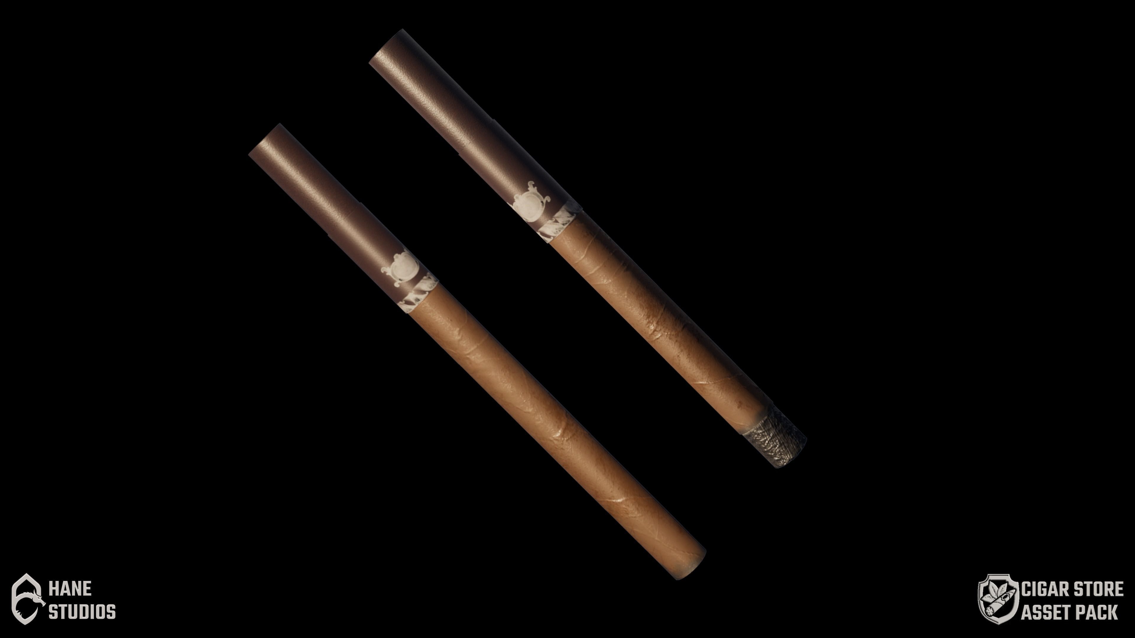 Cigar Pack - Cigars Cigarettes Ashtrays and Zippo - 15 Model Low-poly 3D model_26