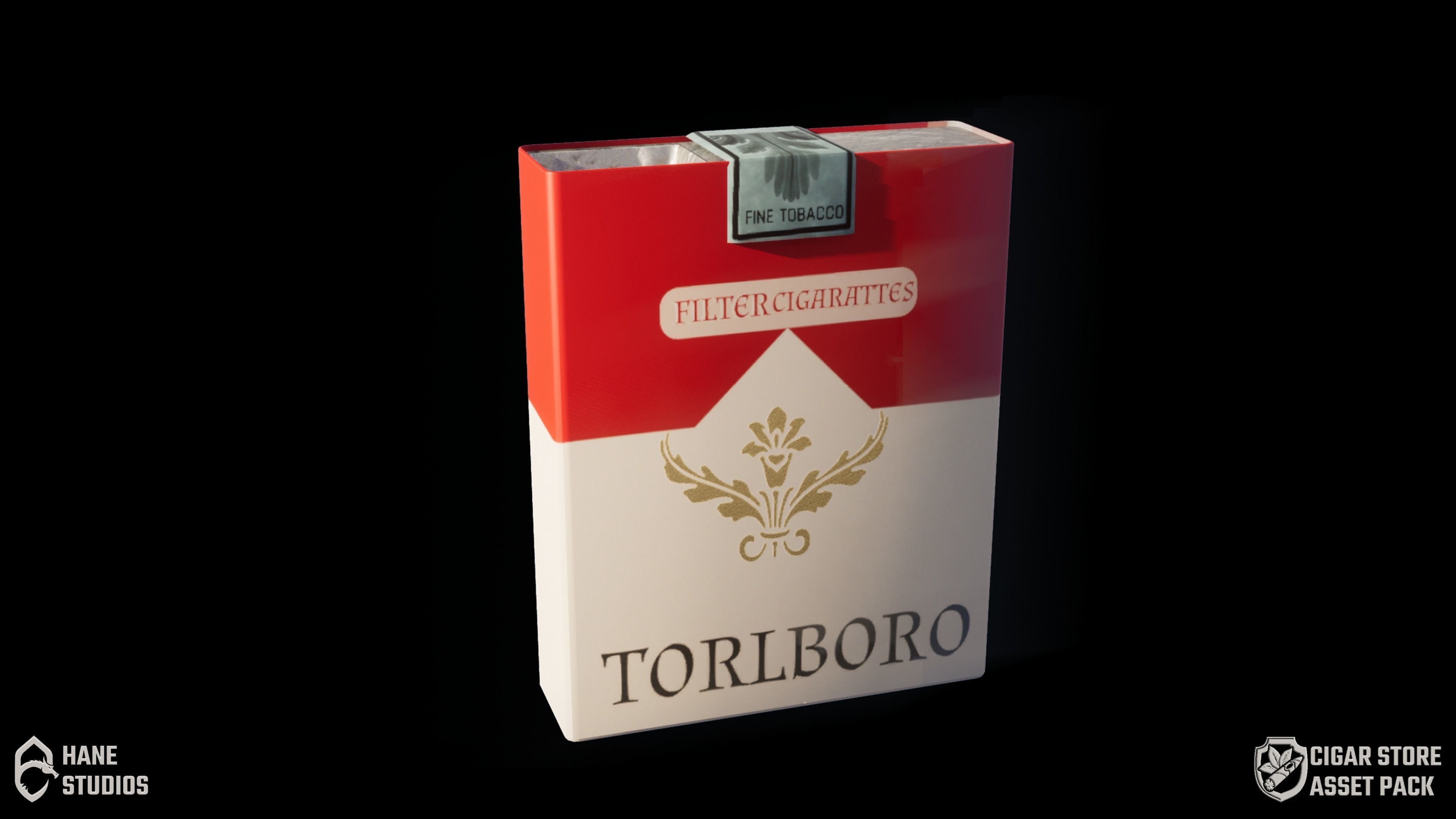 Cigar Pack - Cigars Cigarettes Ashtrays and Zippo - 15 Model Low-poly 3D model_29