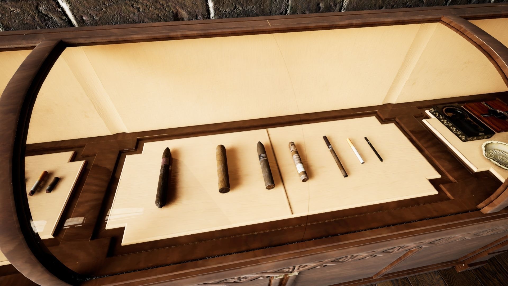 Cigar Pack - Cigars Cigarettes Ashtrays and Zippo - 15 Model Low-poly 3D model_11