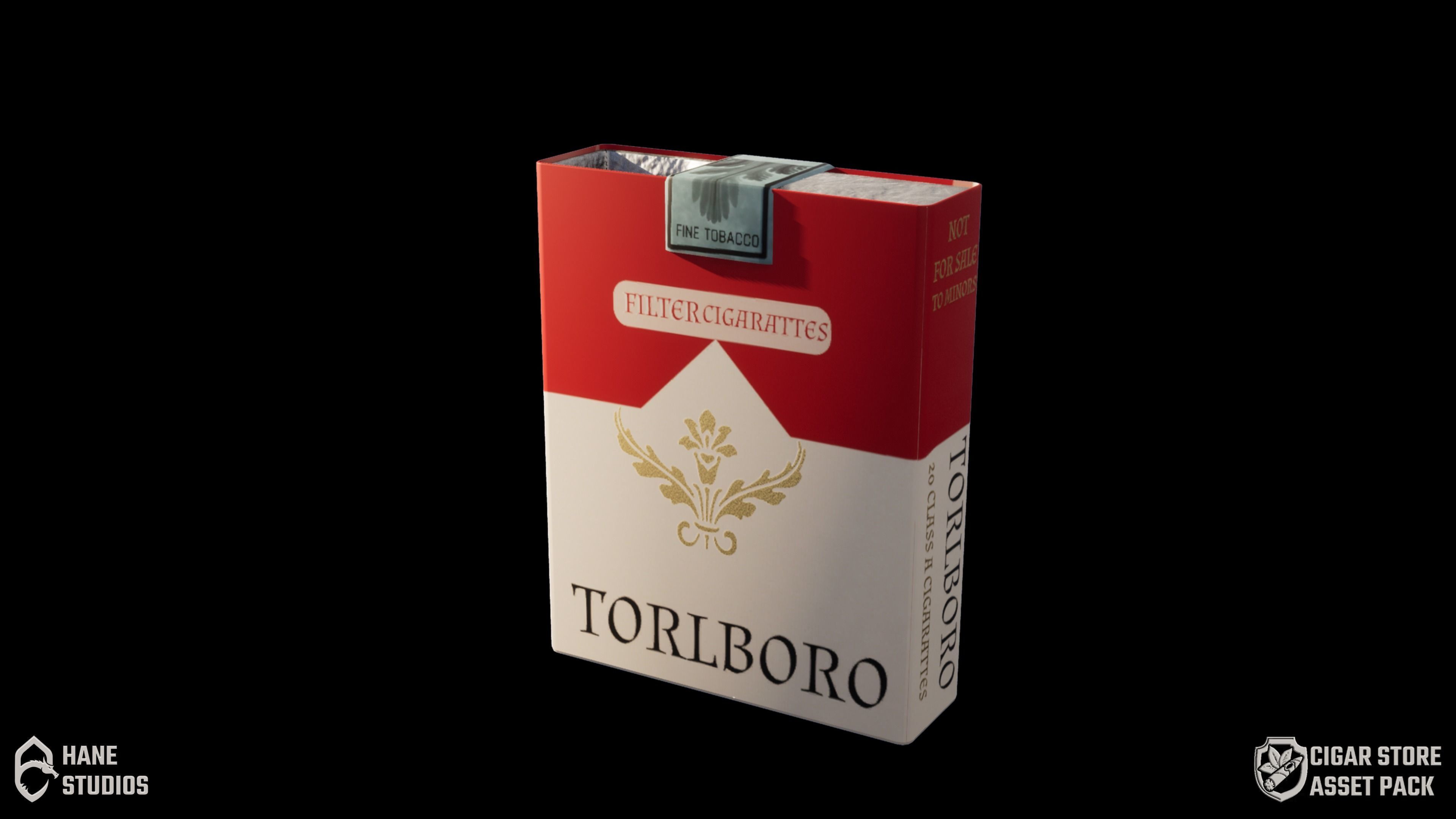 Cigar Pack - Cigars Cigarettes Ashtrays and Zippo - 15 Model Low-poly 3D model_28