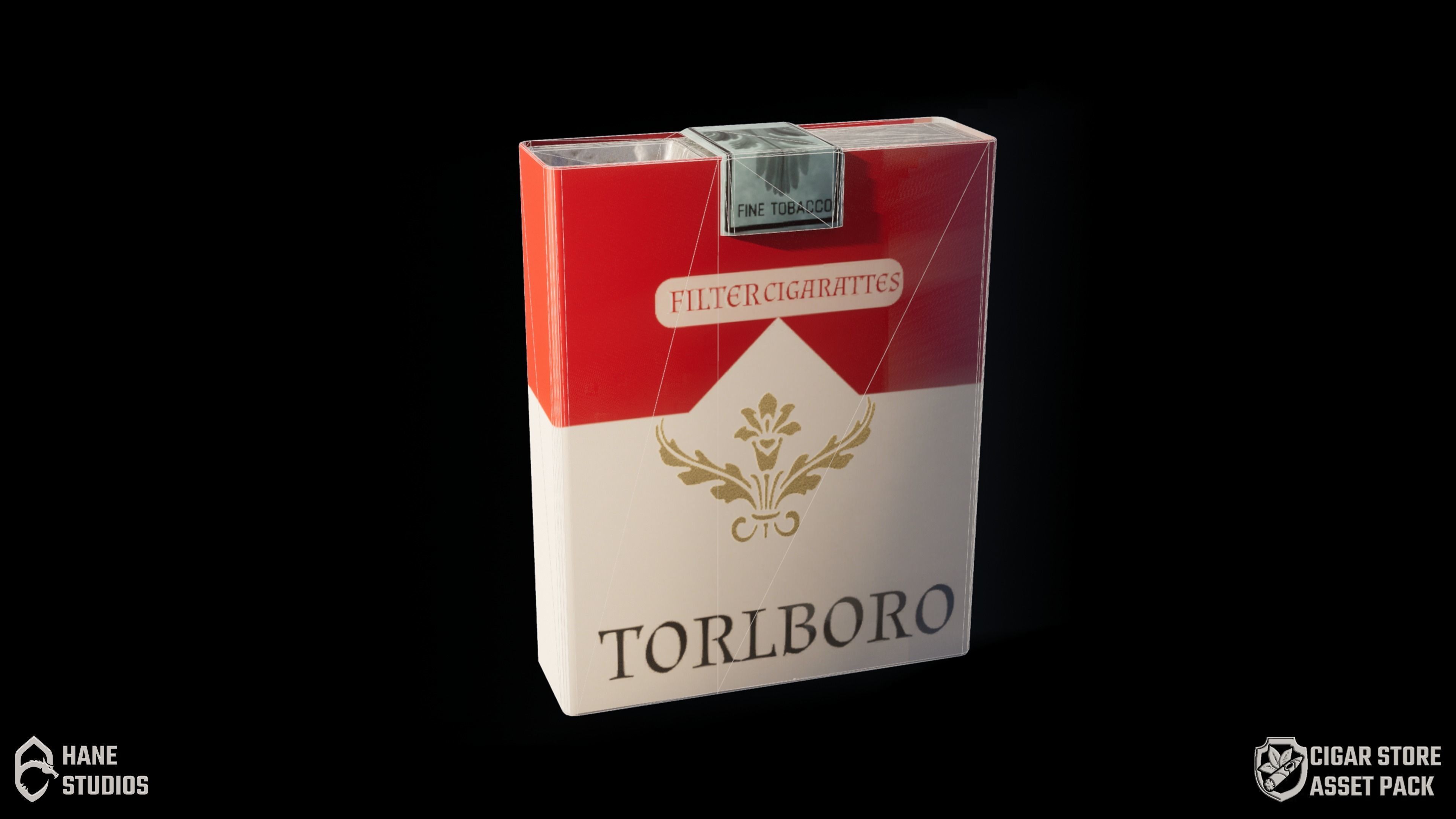 Cigar Pack - Cigars Cigarettes Ashtrays and Zippo - 15 Model Low-poly 3D model_30