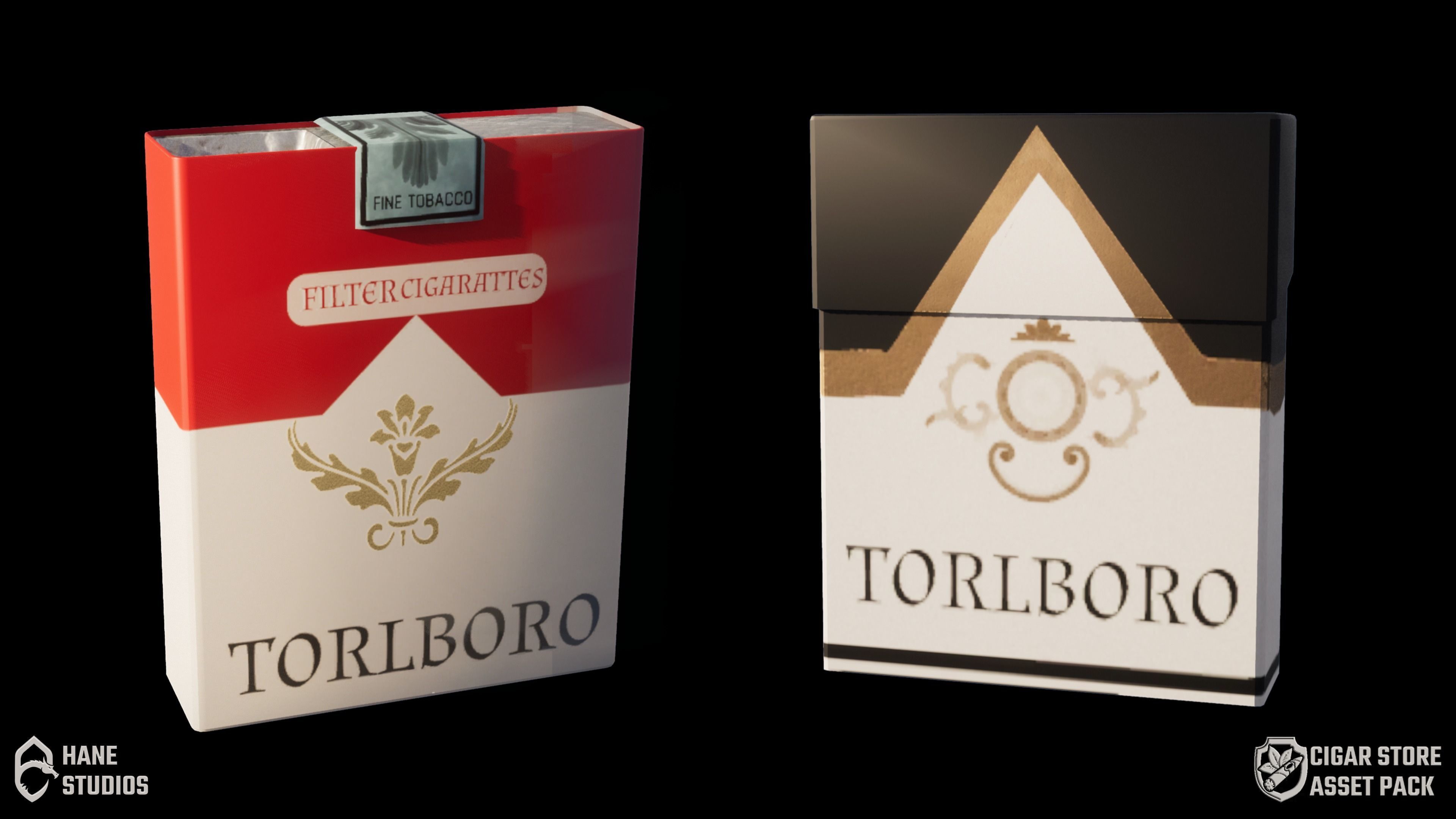 Cigar Pack - Cigars Cigarettes Ashtrays and Zippo - 15 Model Low-poly 3D model_33