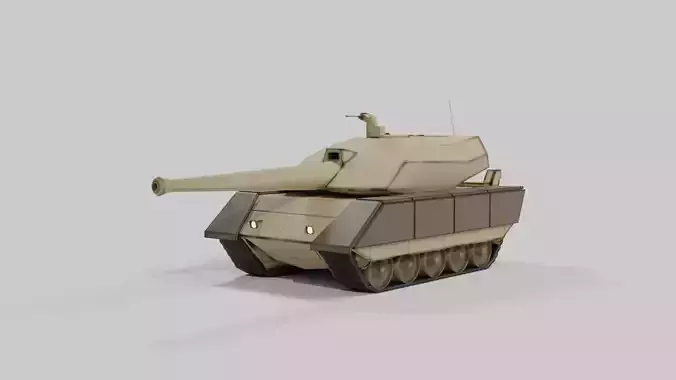 Stylized battle tank Free low-poly 3D model