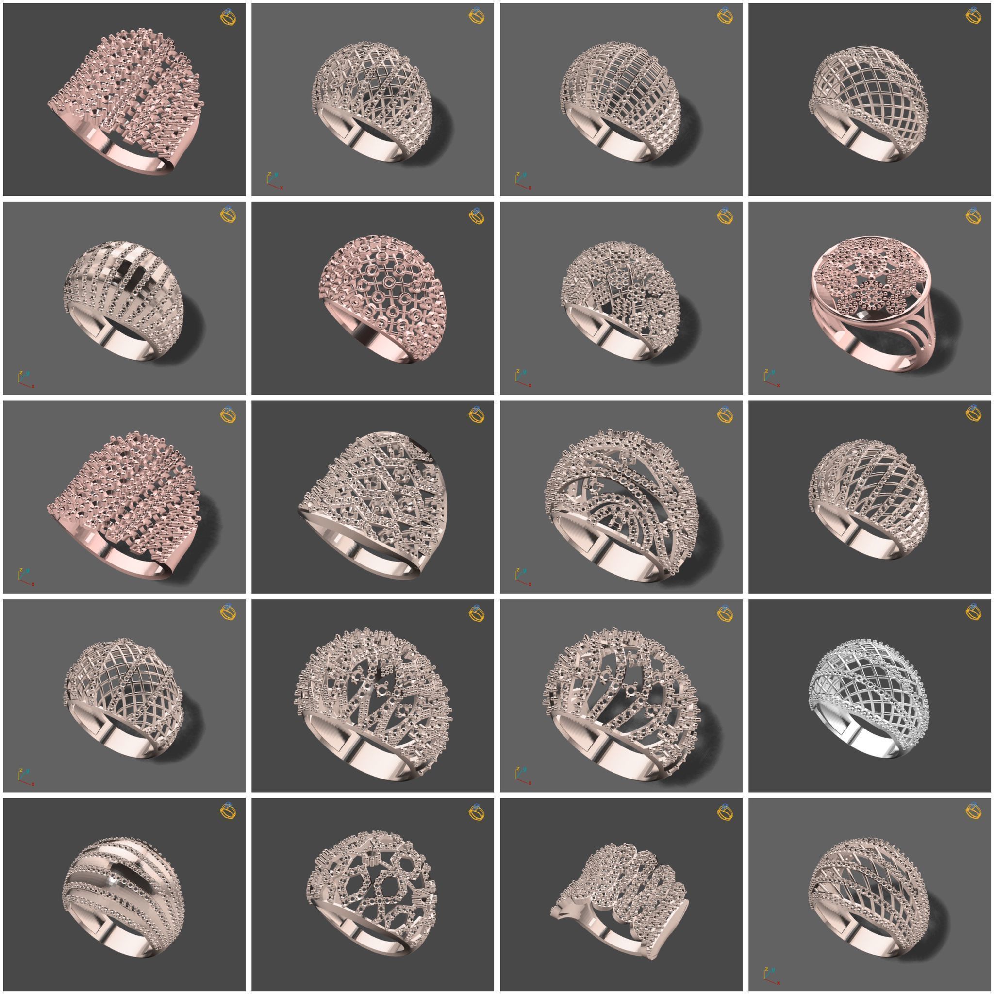 Big Collection 1030 STL Rings for Women Models Jewelry Printable _47