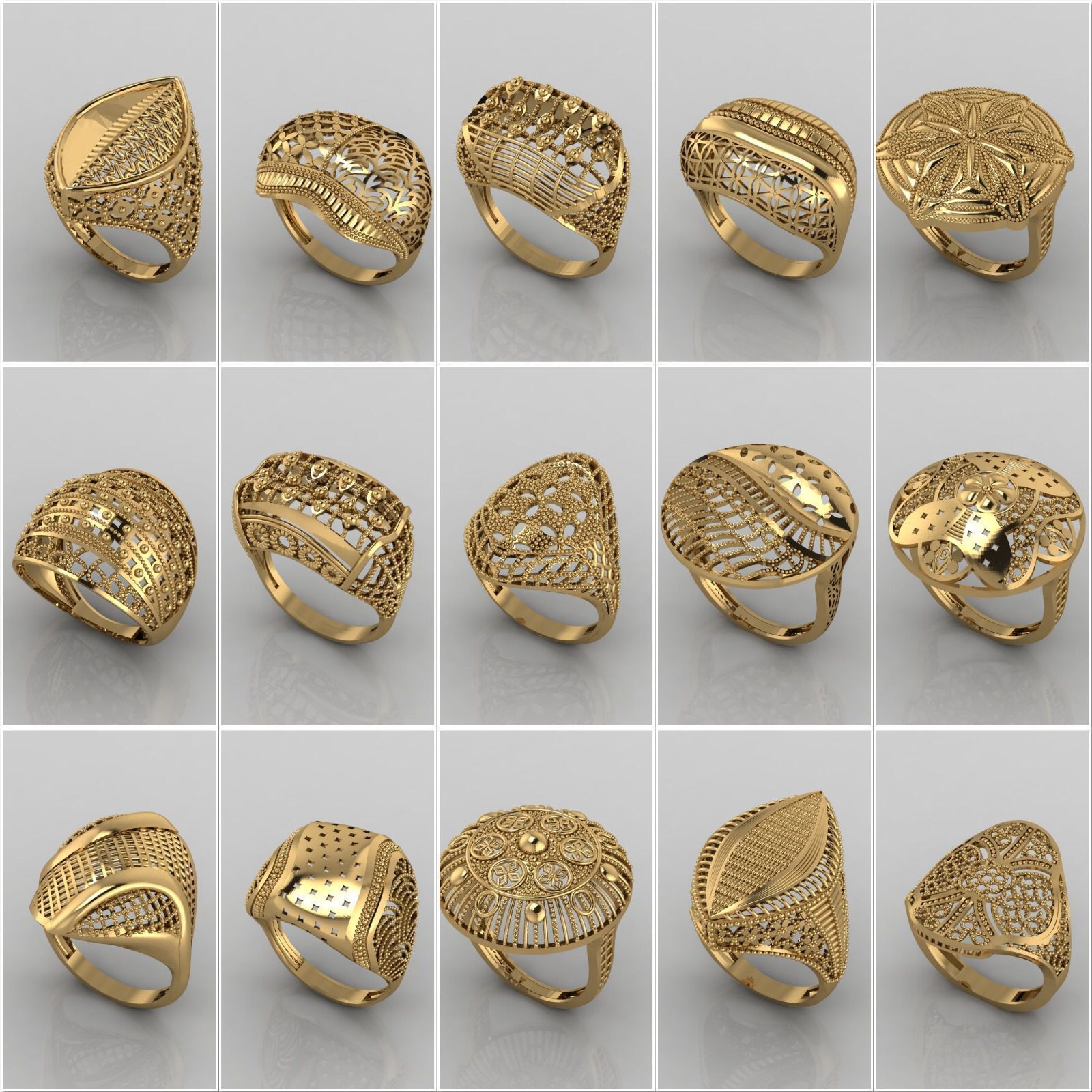 Big Collection 1030 STL Rings for Women Models Jewelry Printable _49