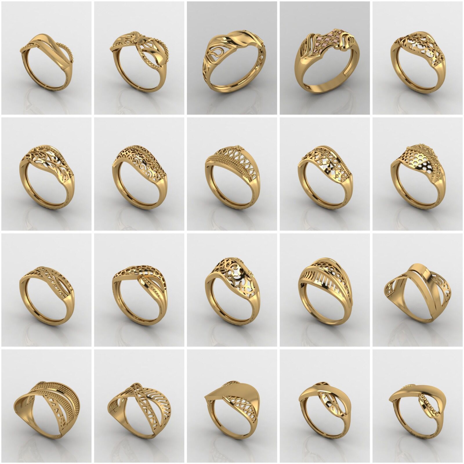 Big Collection 1030 STL Rings for Women Models Jewelry Printable _37