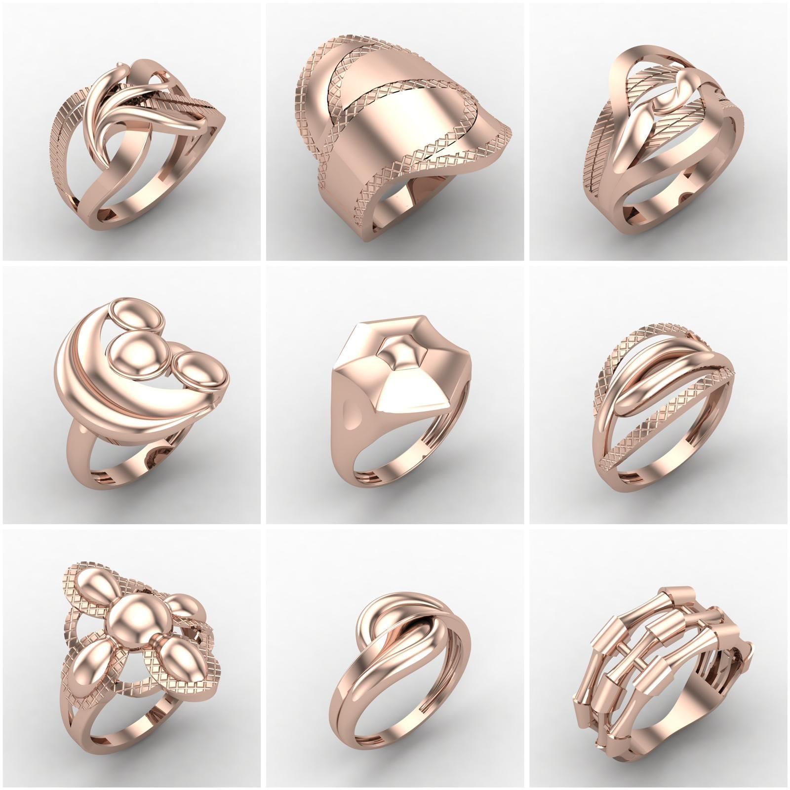 Big Collection 1030 STL Rings for Women Models Jewelry Printable _30