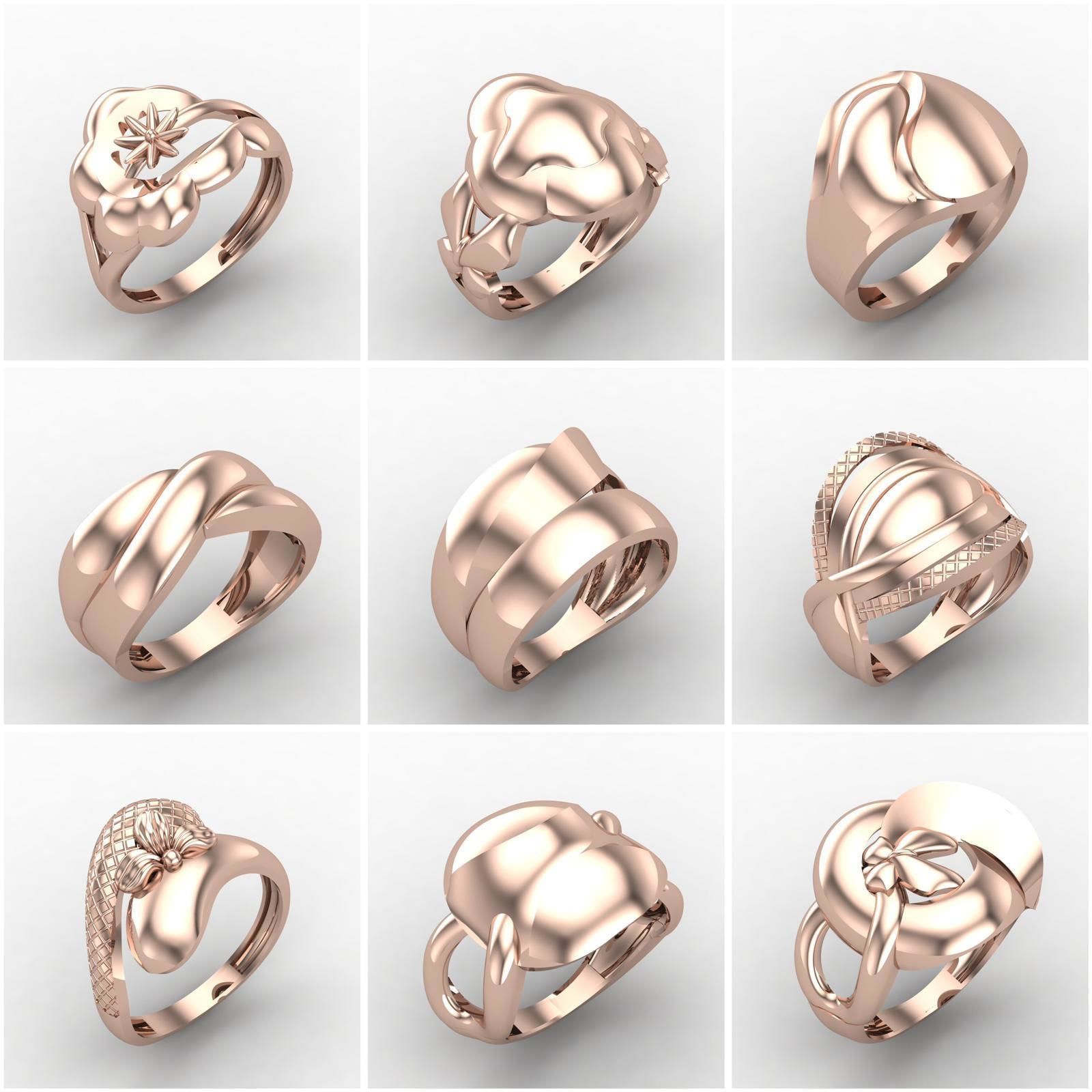 Big Collection 1030 STL Rings for Women Models Jewelry Printable _17