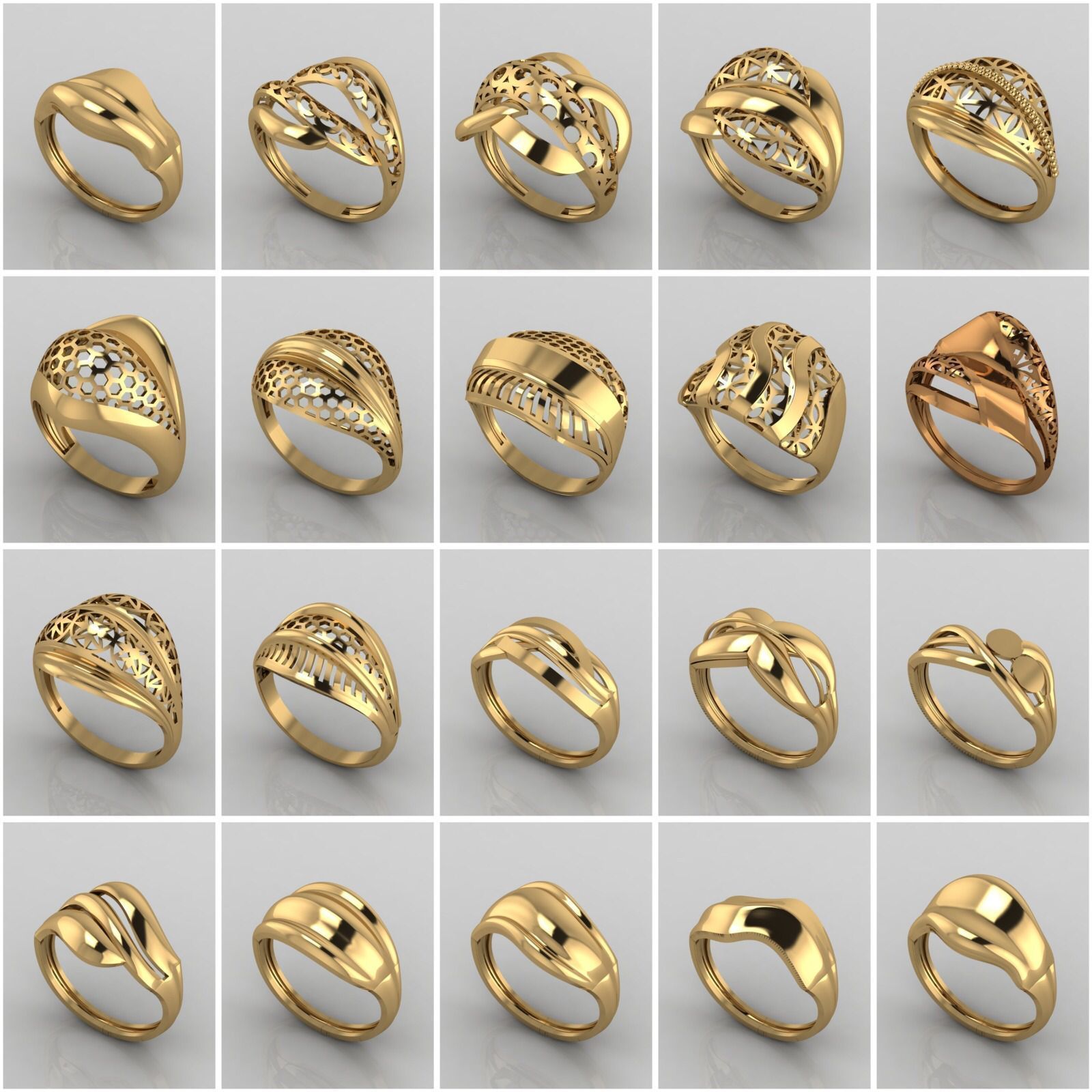 Big Collection 1030 STL Rings for Women Models Jewelry Printable _32