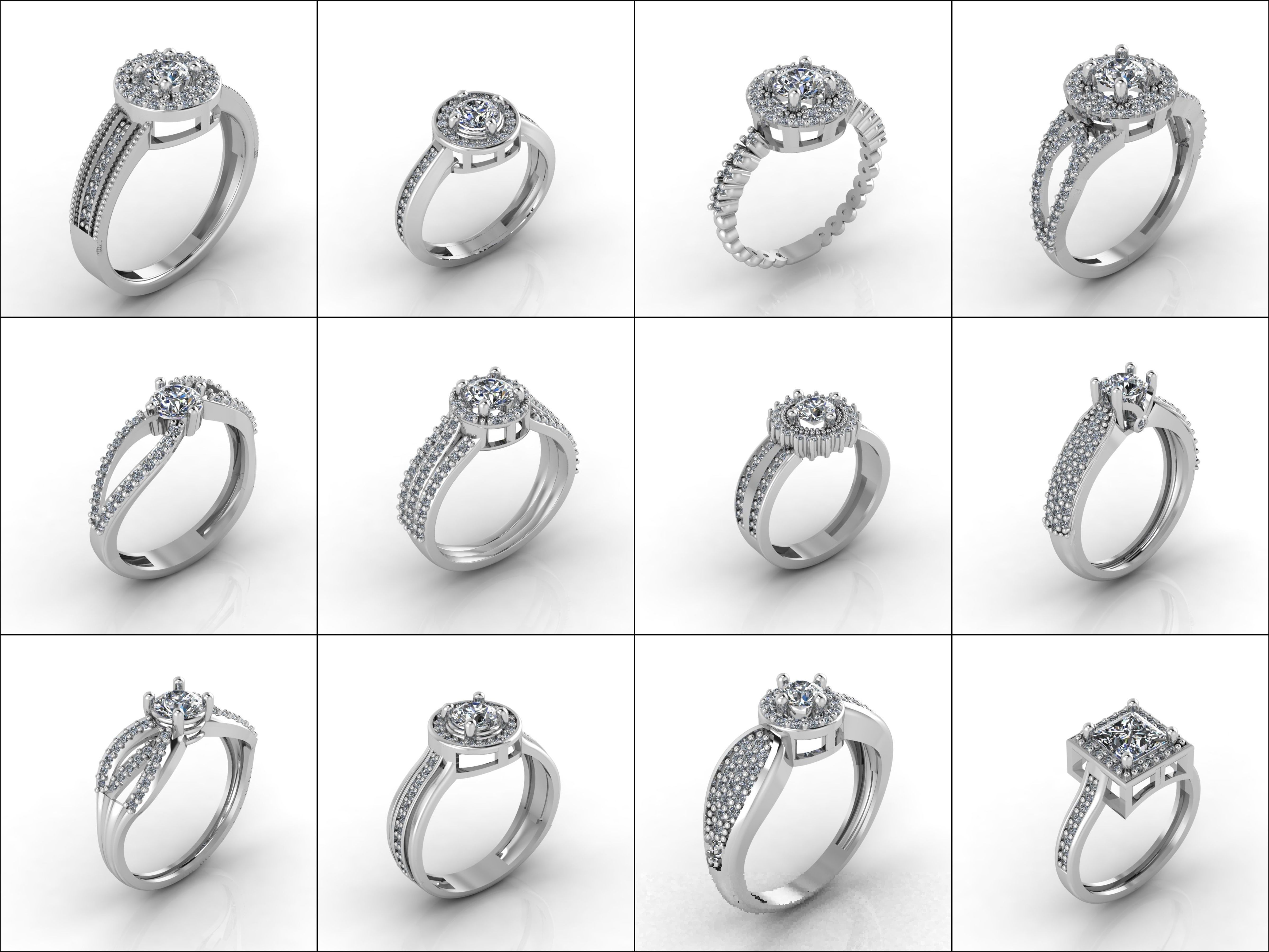 Big Collection 1030 STL Rings for Women Models Jewelry Printable _54