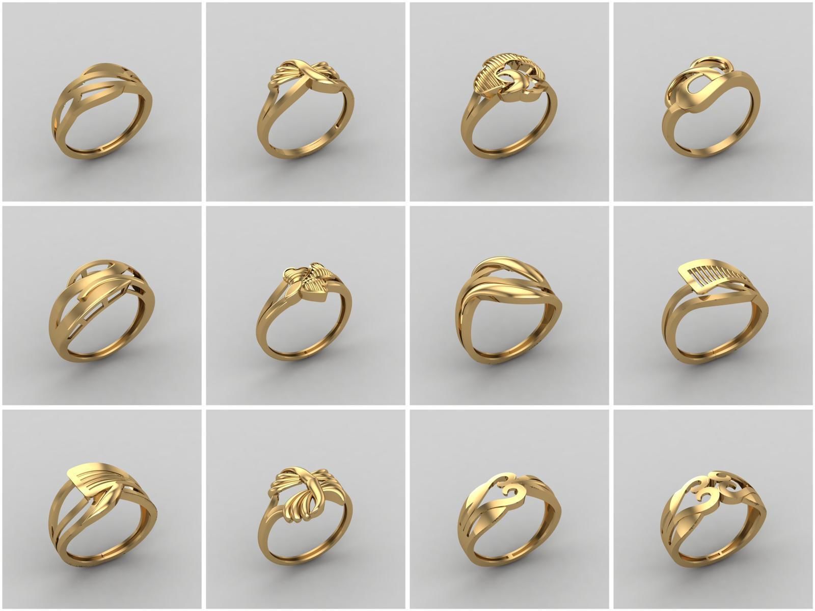 Big Collection 1030 STL Rings for Women Models Jewelry Printable _3