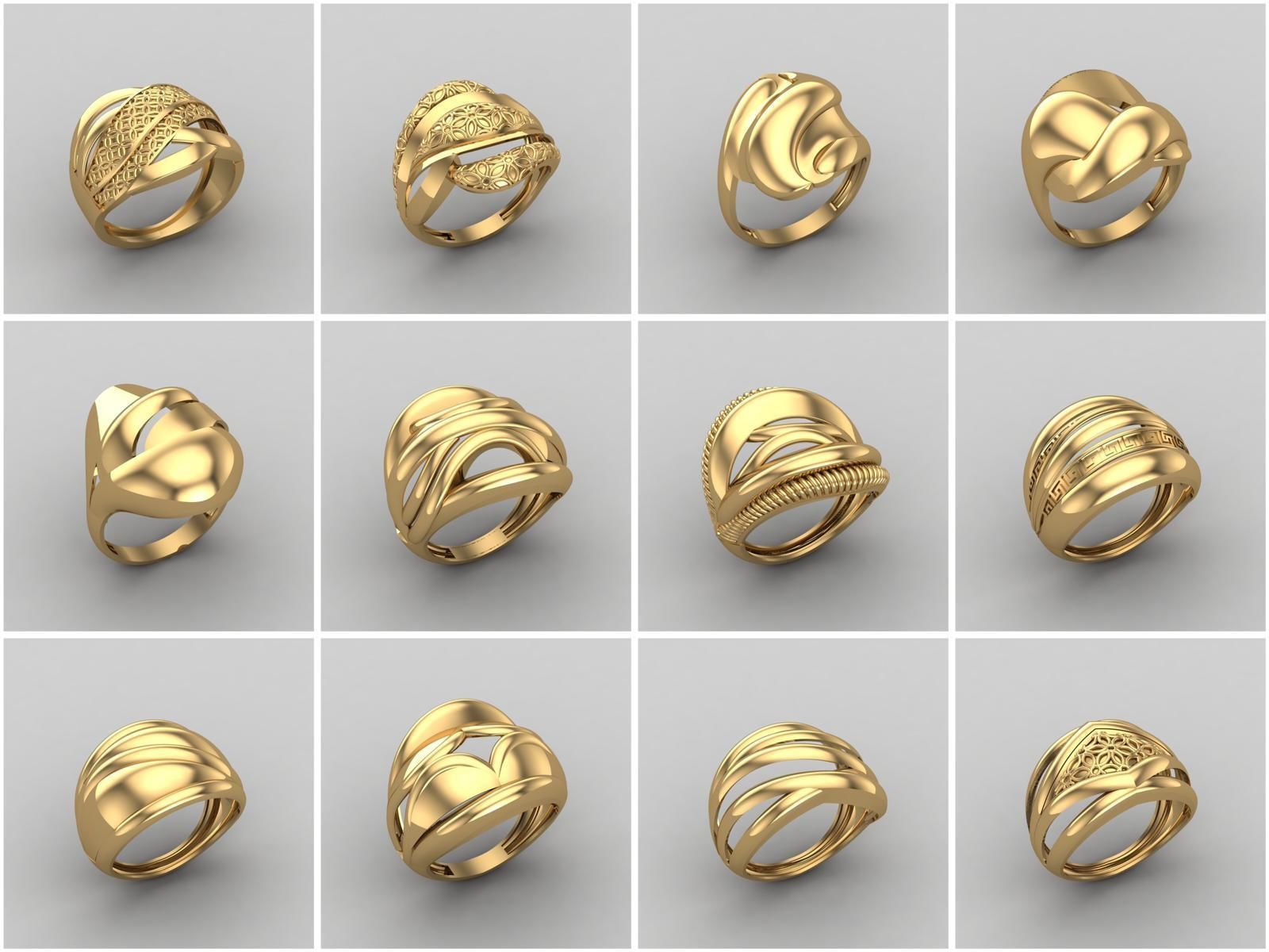 Big Collection 1030 STL Rings for Women Models Jewelry Printable _7