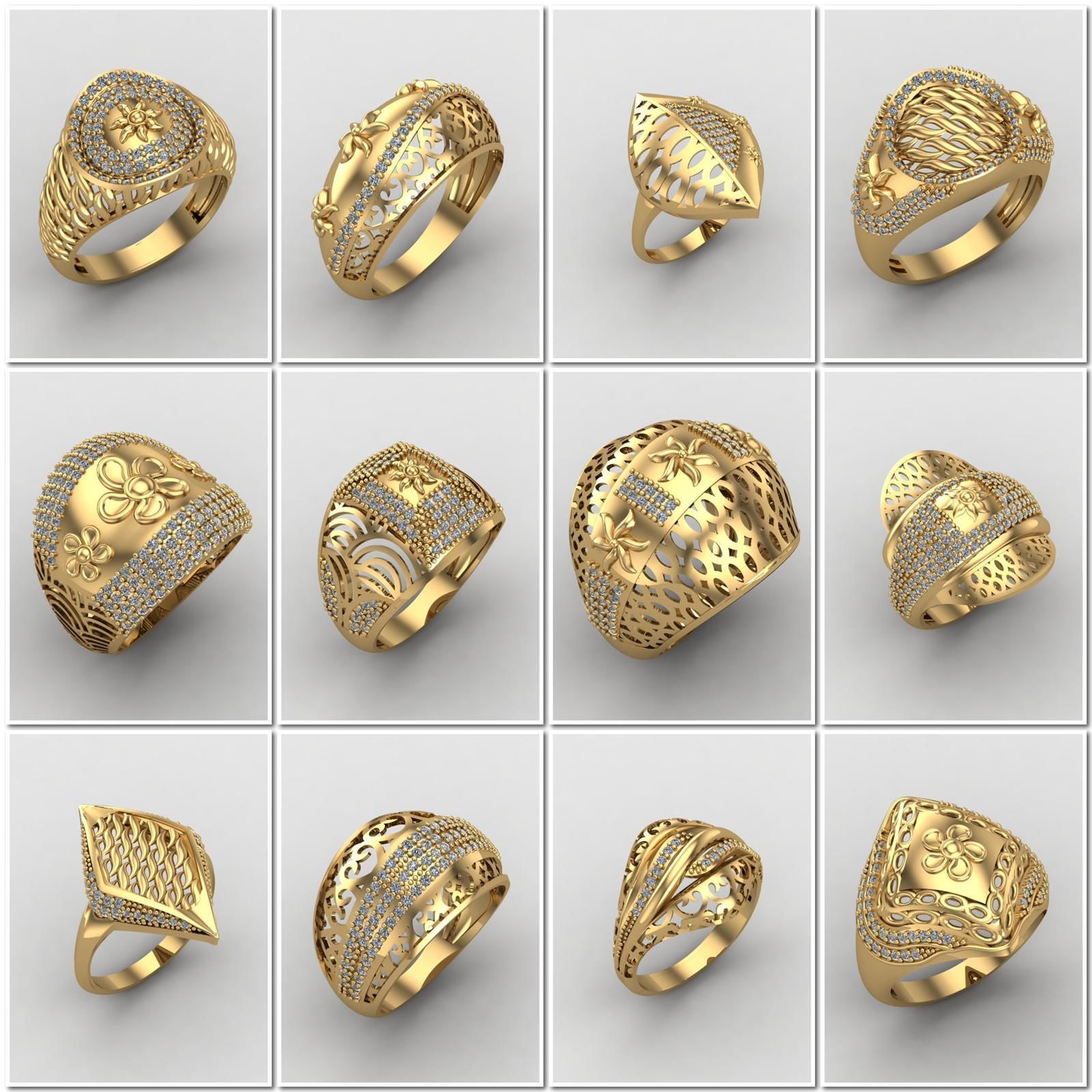 Big Collection 1030 STL Rings for Women Models Jewelry Printable _34