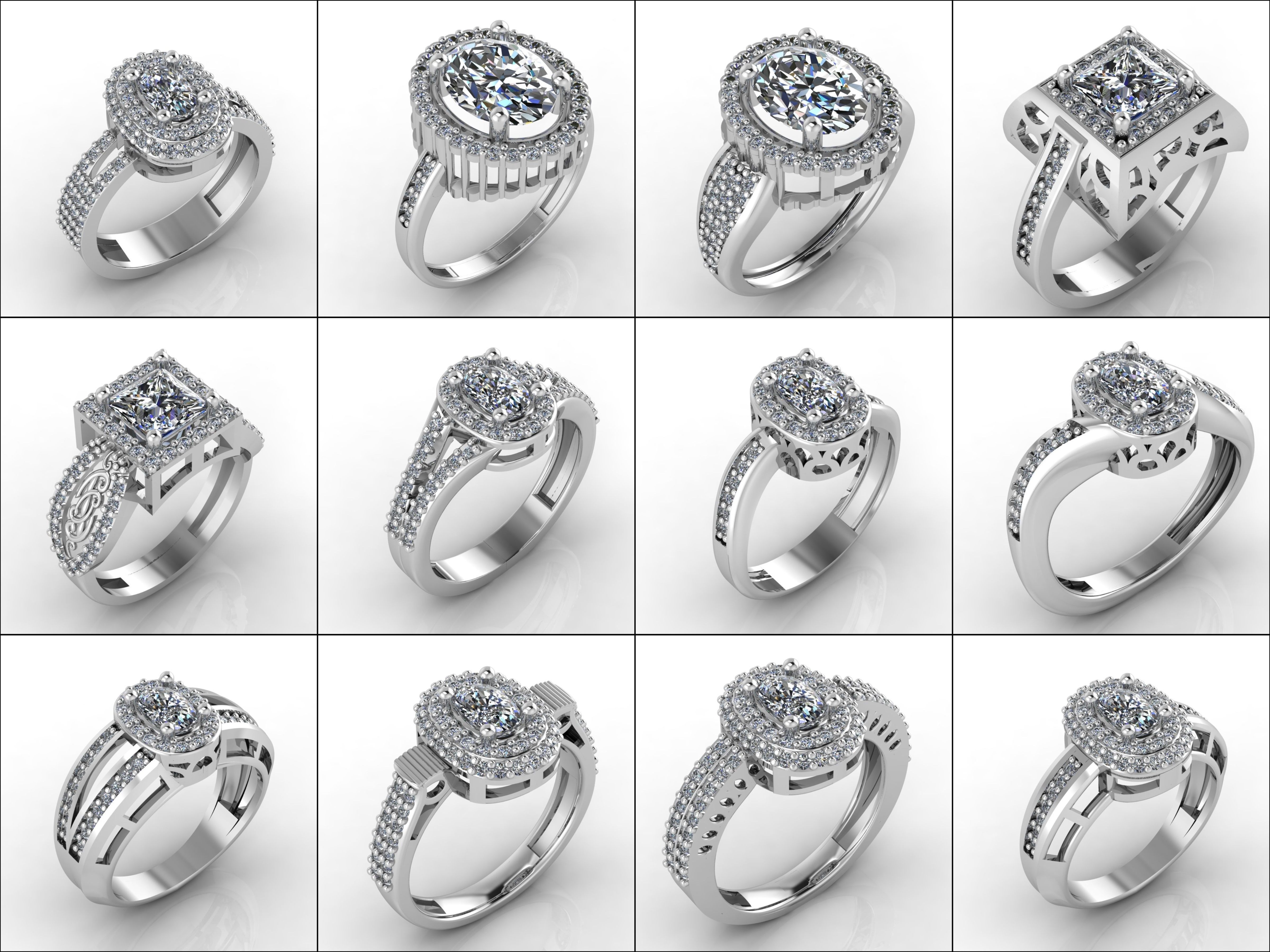 Big Collection 1030 STL Rings for Women Models Jewelry Printable _53