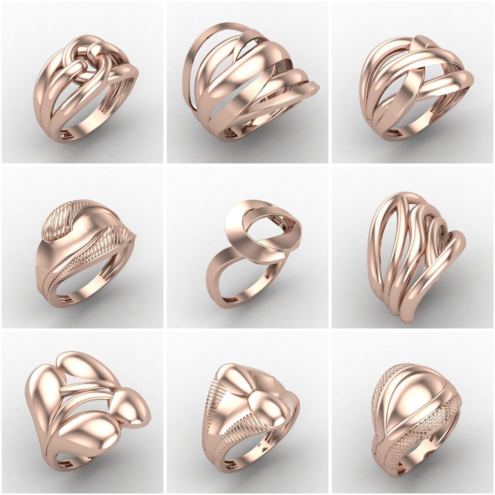 Big Collection 1030 STL Rings for Women Models Jewelry Printable _28