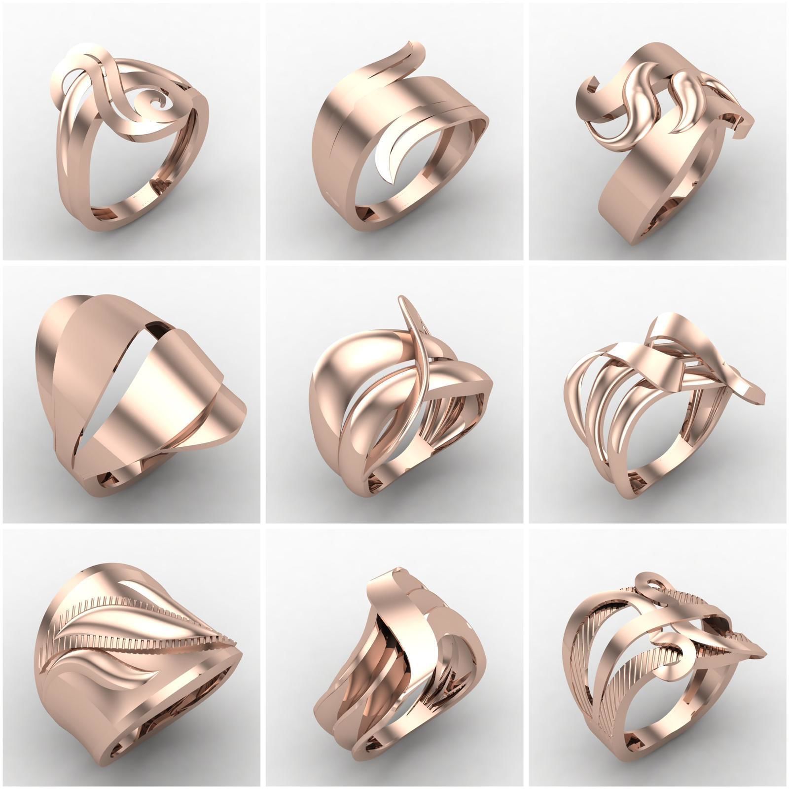 Big Collection 1030 STL Rings for Women Models Jewelry Printable _19