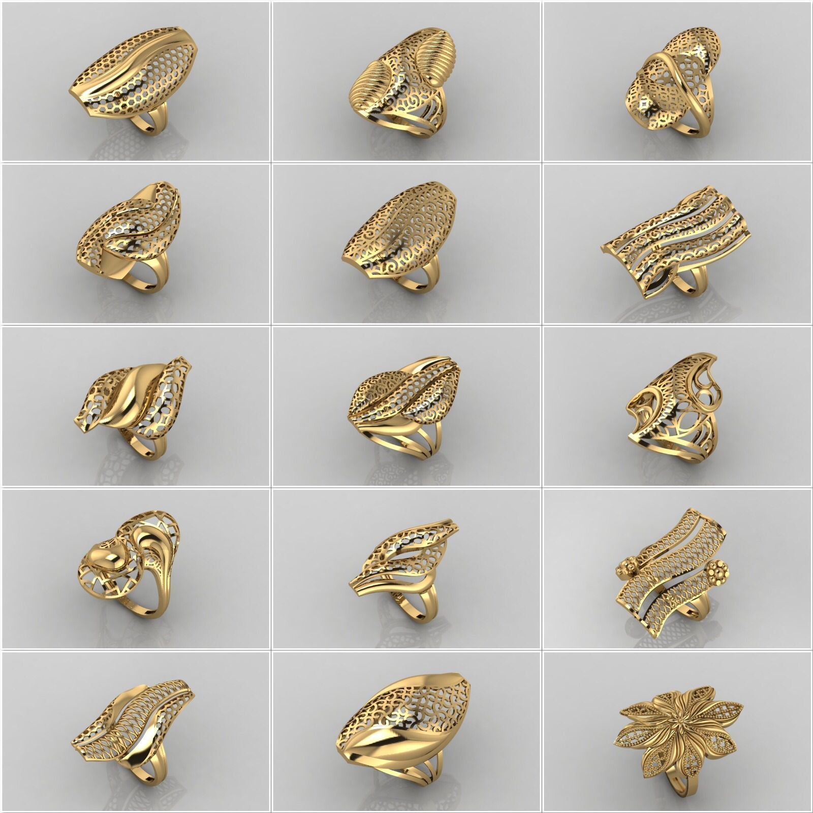 Big Collection 1030 STL Rings for Women Models Jewelry Printable _23