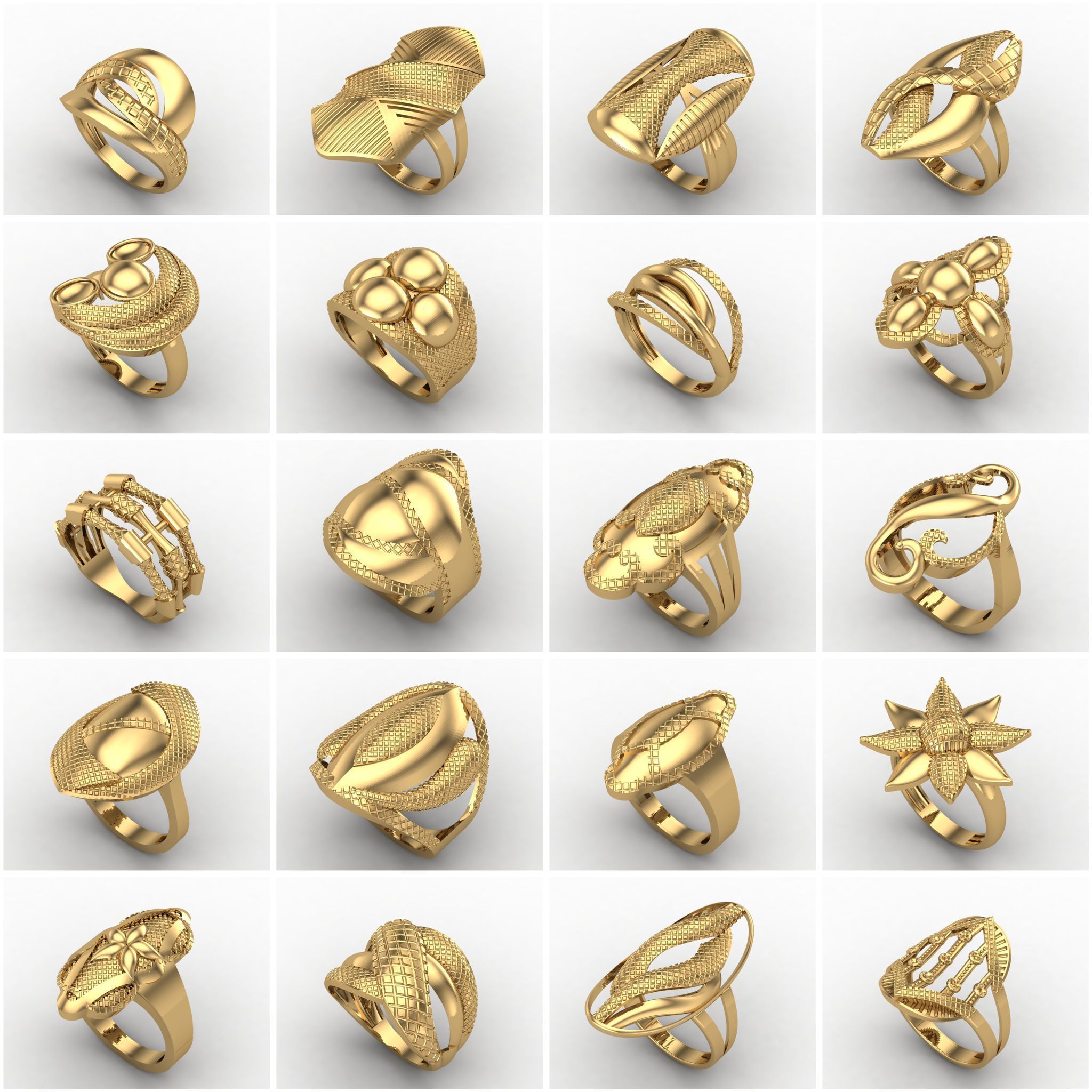 Big Collection 1030 STL Rings for Women Models Jewelry Printable _48