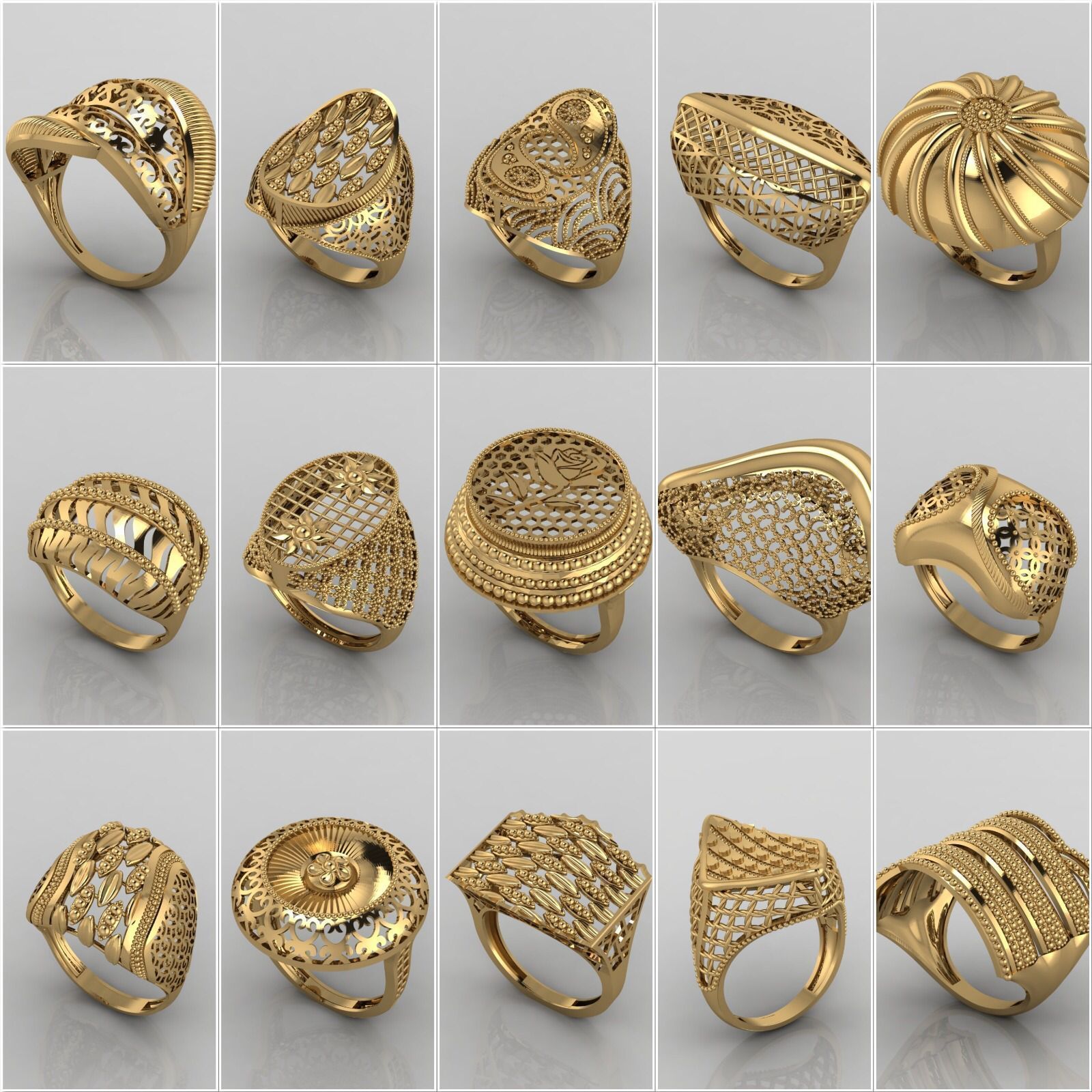 Big Collection 1030 STL Rings for Women Models Jewelry Printable _41