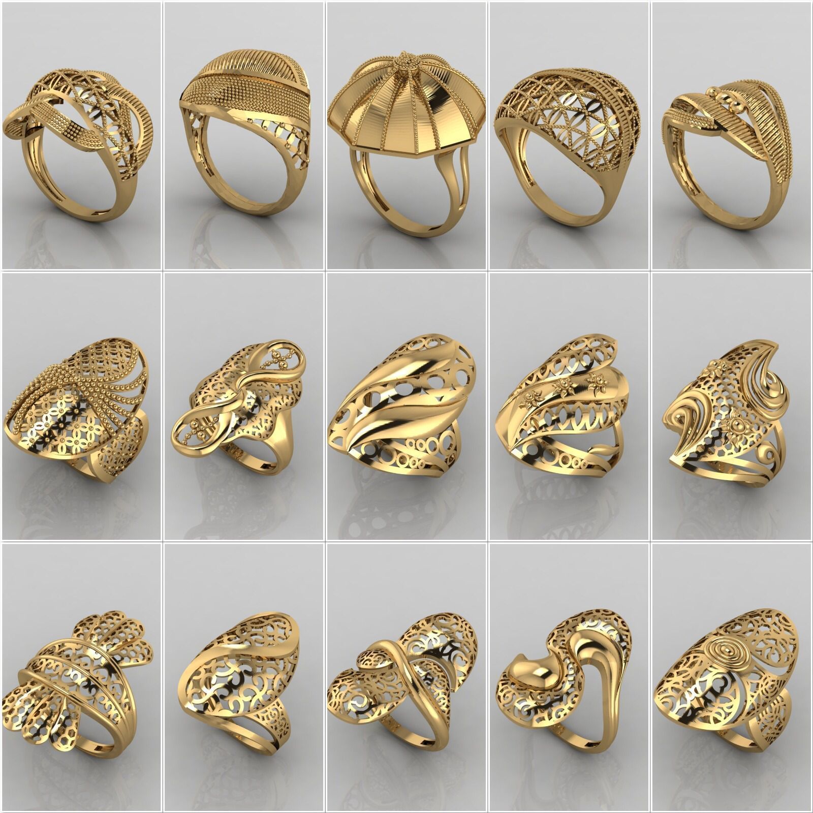 Big Collection 1030 STL Rings for Women Models Jewelry Printable _42