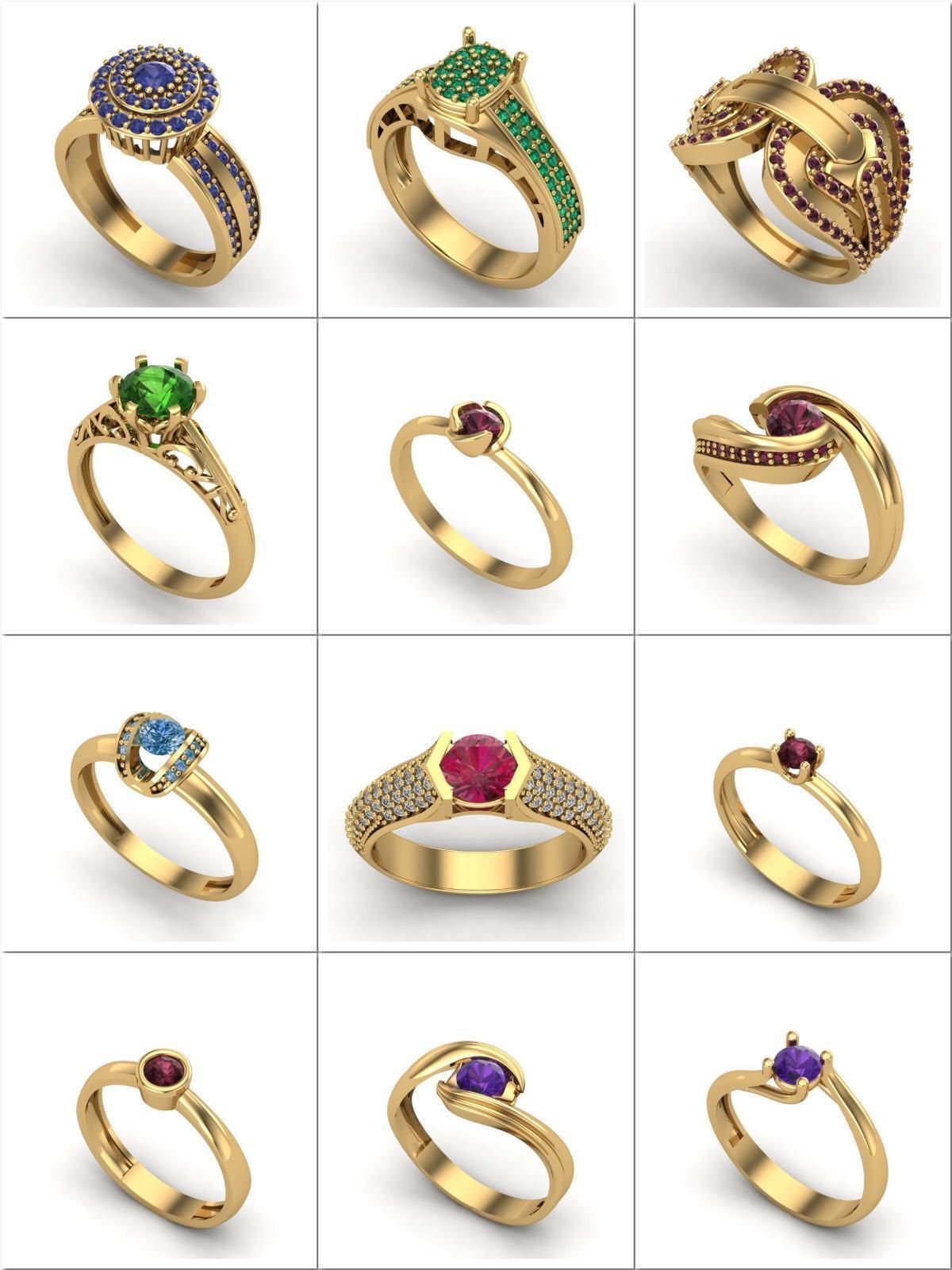 Big Collection 1030 STL Rings for Women Models Jewelry Printable _16