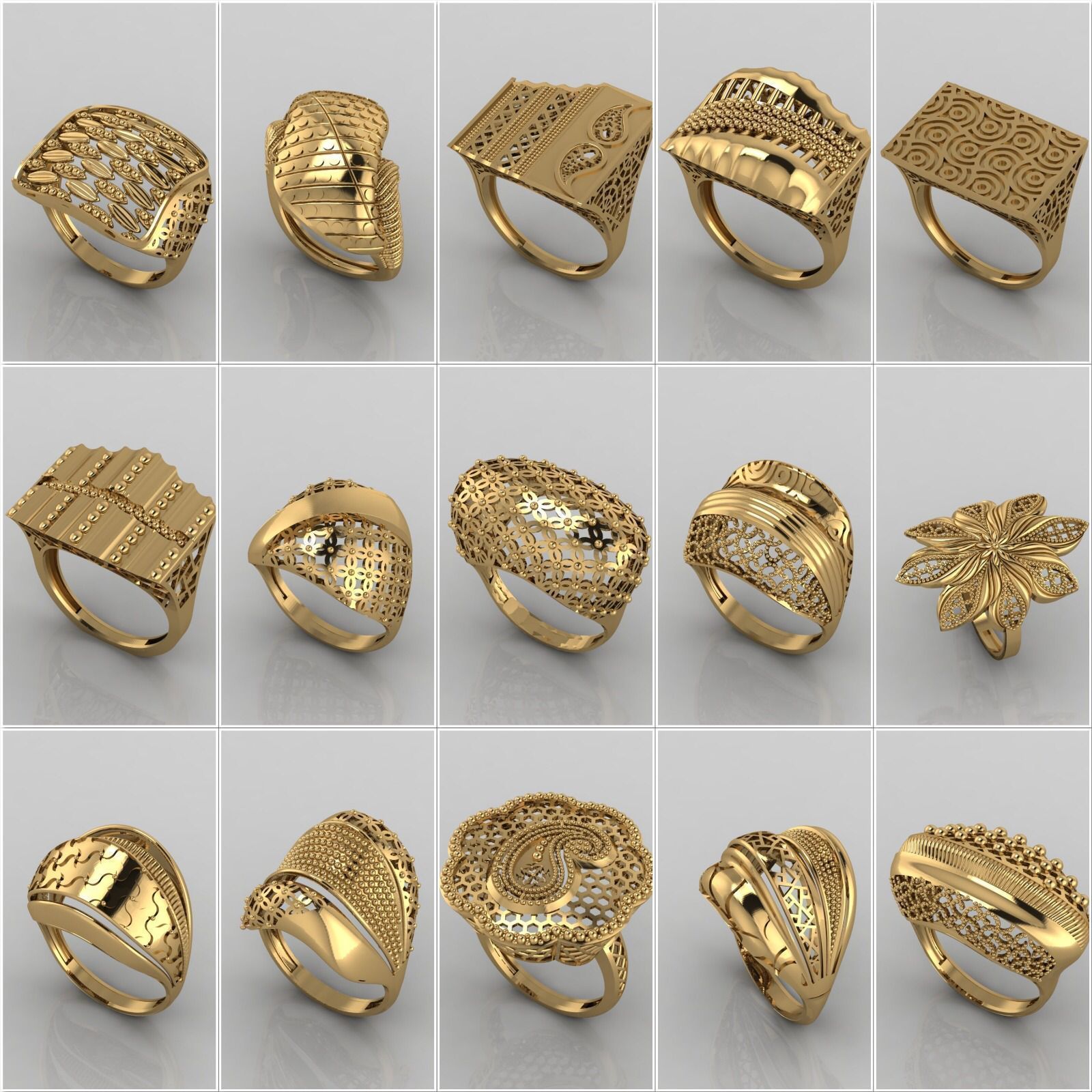 Big Collection 1030 STL Rings for Women Models Jewelry Printable _36