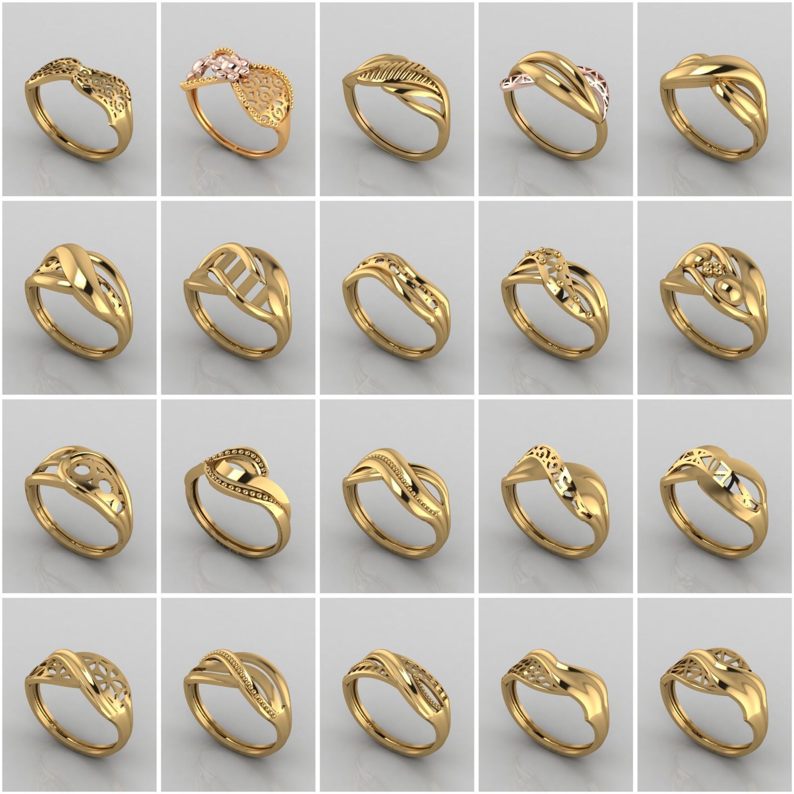Big Collection 1030 STL Rings for Women Models Jewelry Printable _33