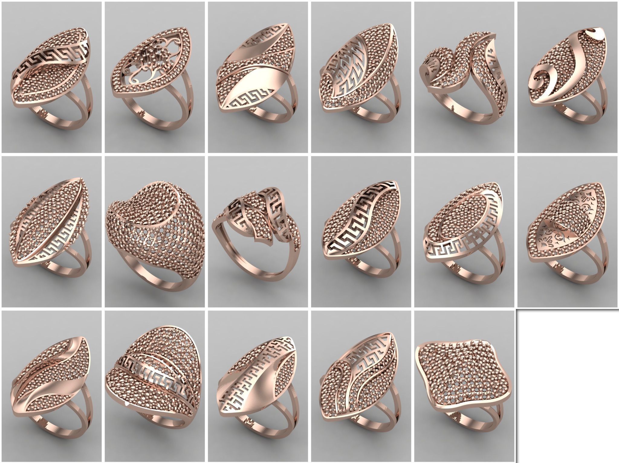 Big Collection 1030 STL Rings for Women Models Jewelry Printable _43