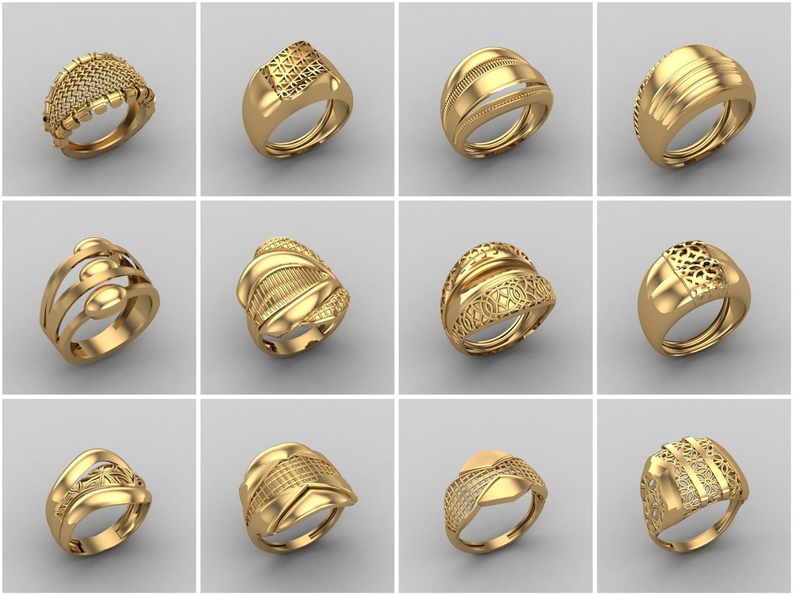 Big Collection 1030 STL Rings for Women Models Jewelry Printable _12