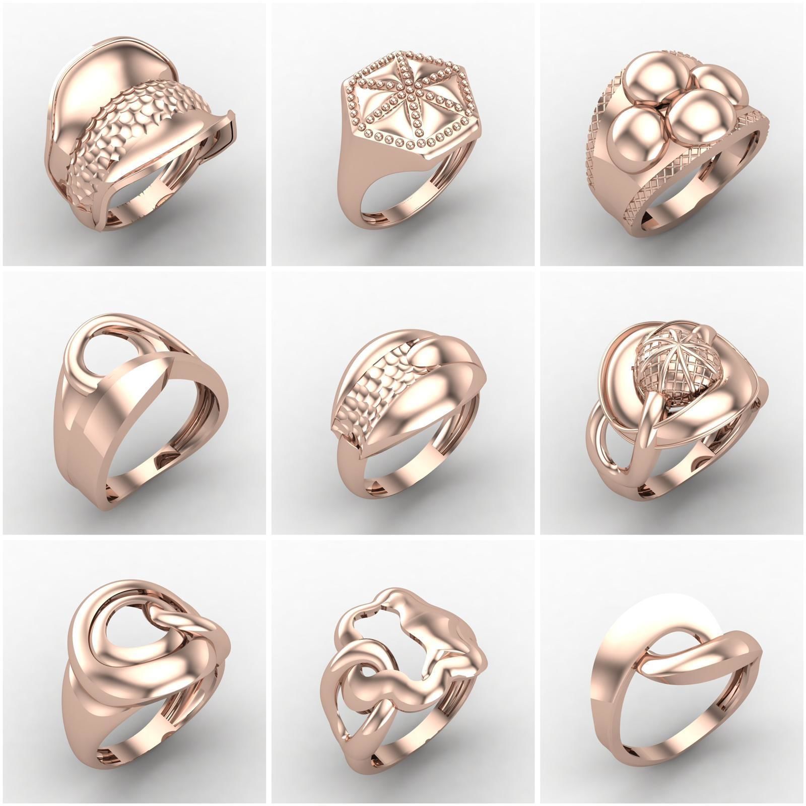 Big Collection 1030 STL Rings for Women Models Jewelry Printable _14