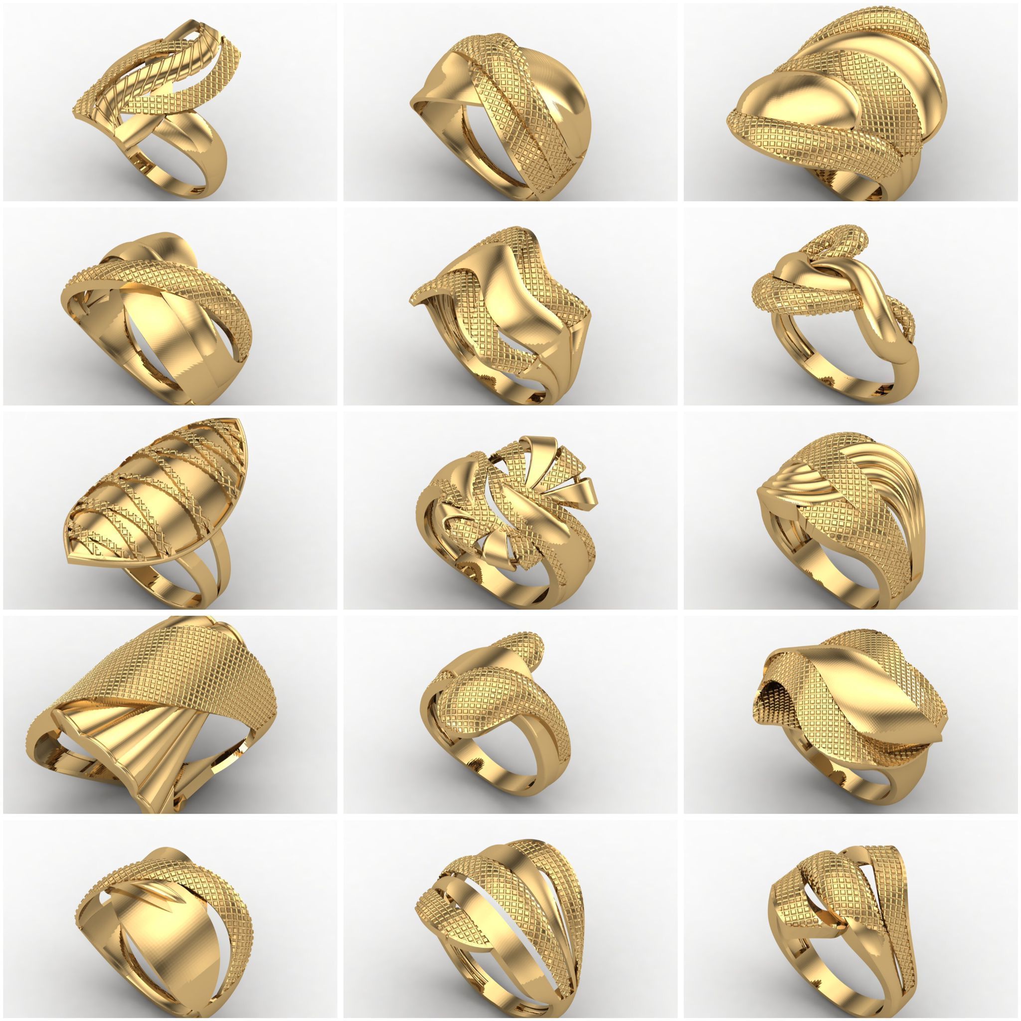 Big Collection 1030 STL Rings for Women Models Jewelry Printable _45