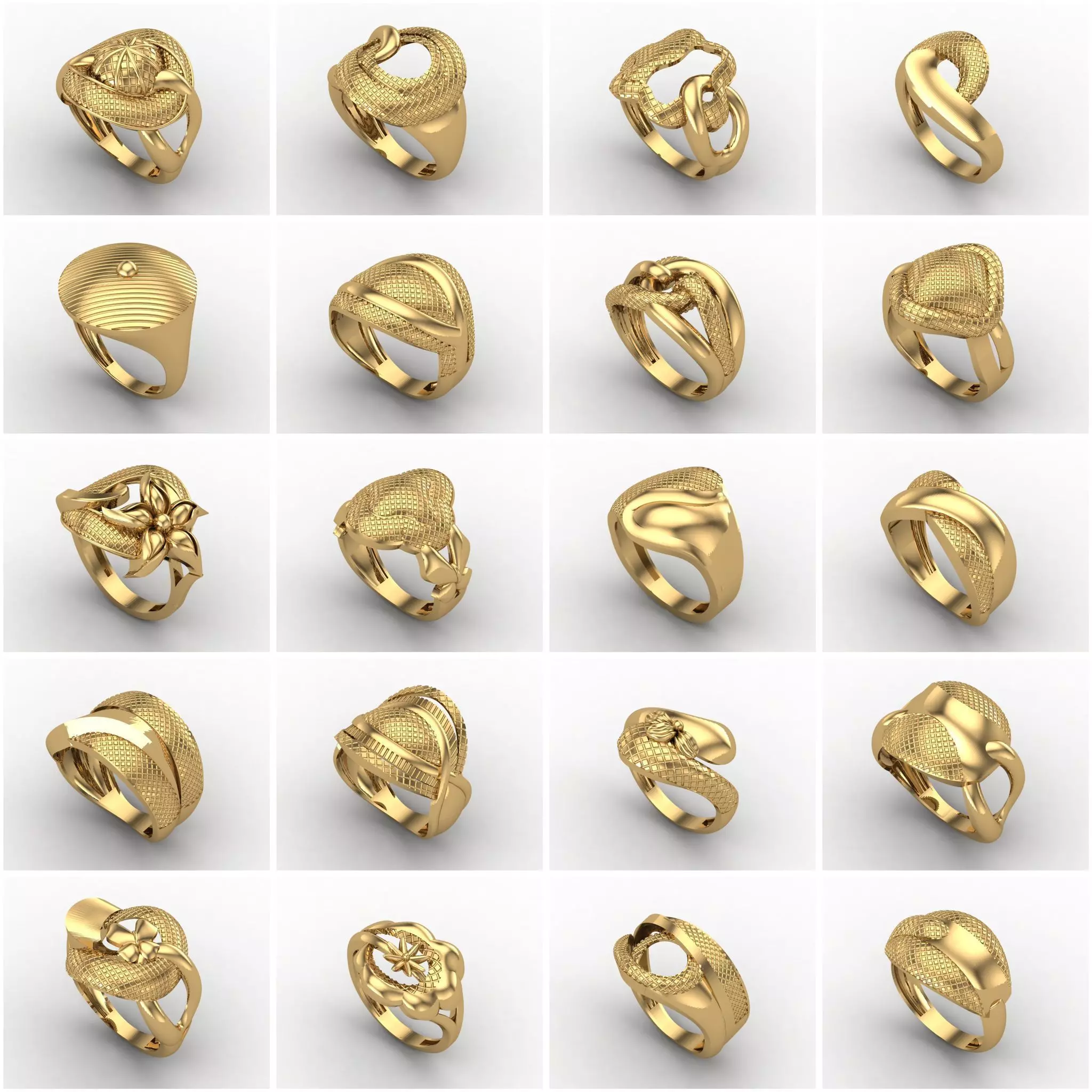 Big Collection 1030 STL Rings for Women Models Jewelry Printable _0