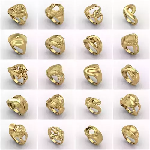 Big Collection 1030 STL Rings for Women Models Jewelry Printable 