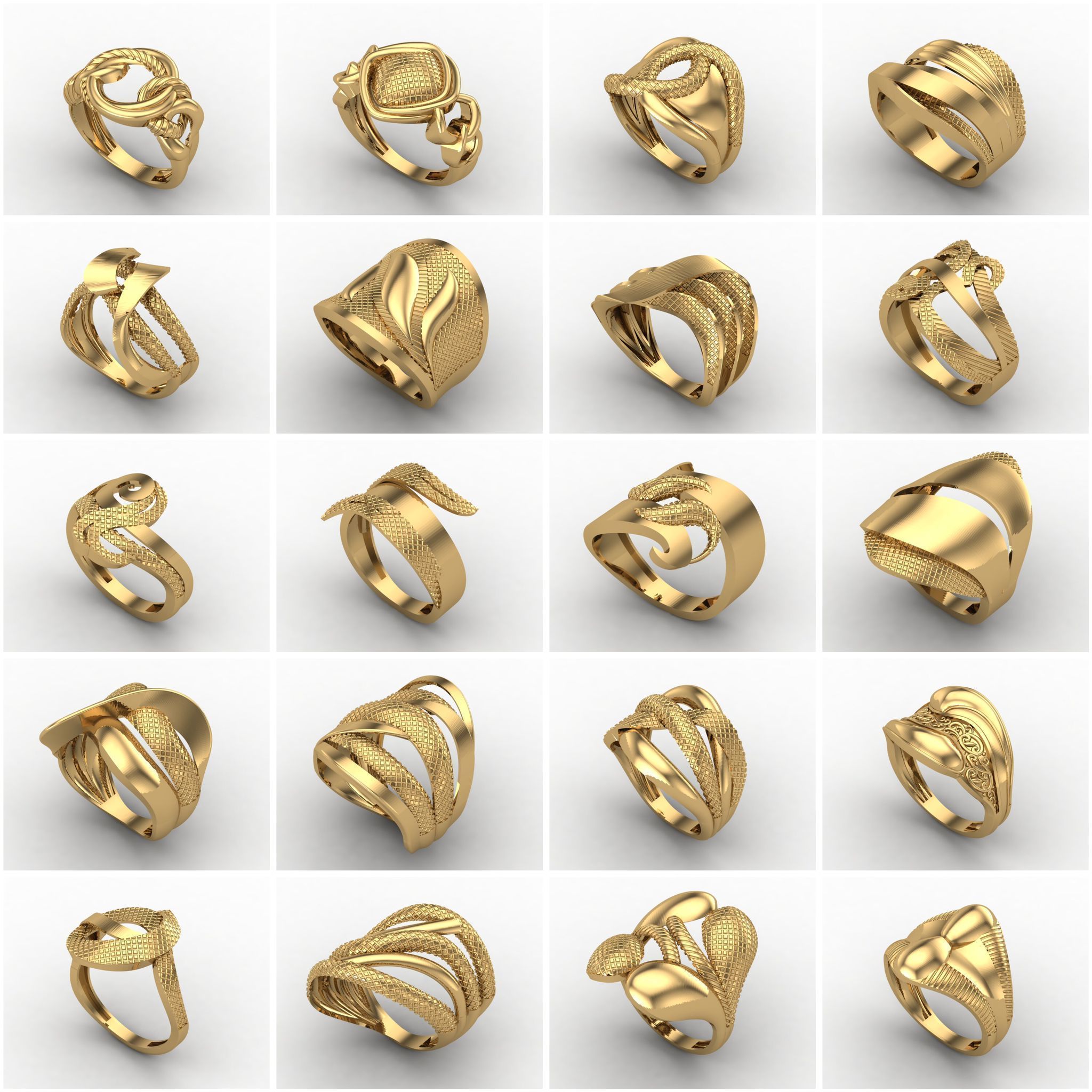 Big Collection 1030 STL Rings for Women Models Jewelry Printable _39