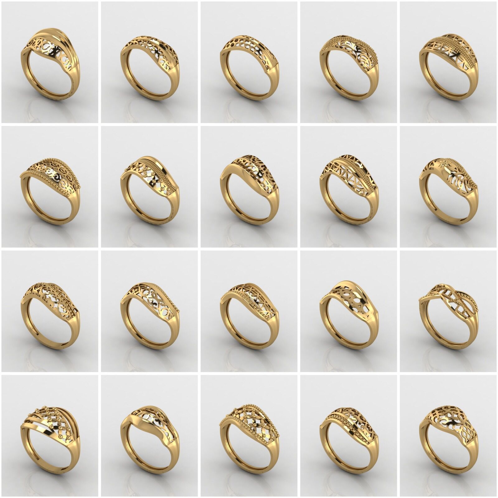 Big Collection 1030 STL Rings for Women Models Jewelry Printable _21