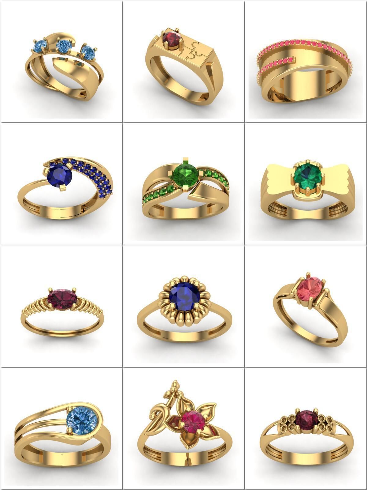 Big Collection 1030 STL Rings for Women Models Jewelry Printable _22