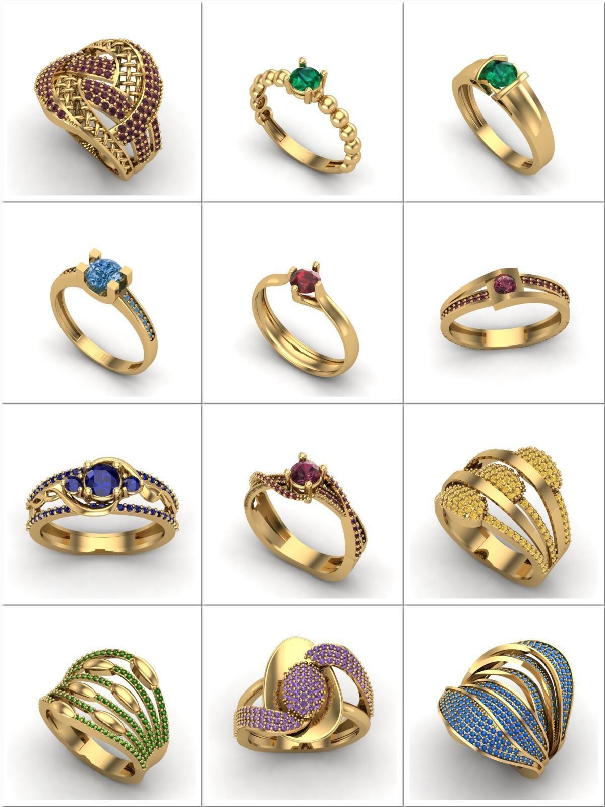 Big Collection 1030 STL Rings for Women Models Jewelry Printable _15