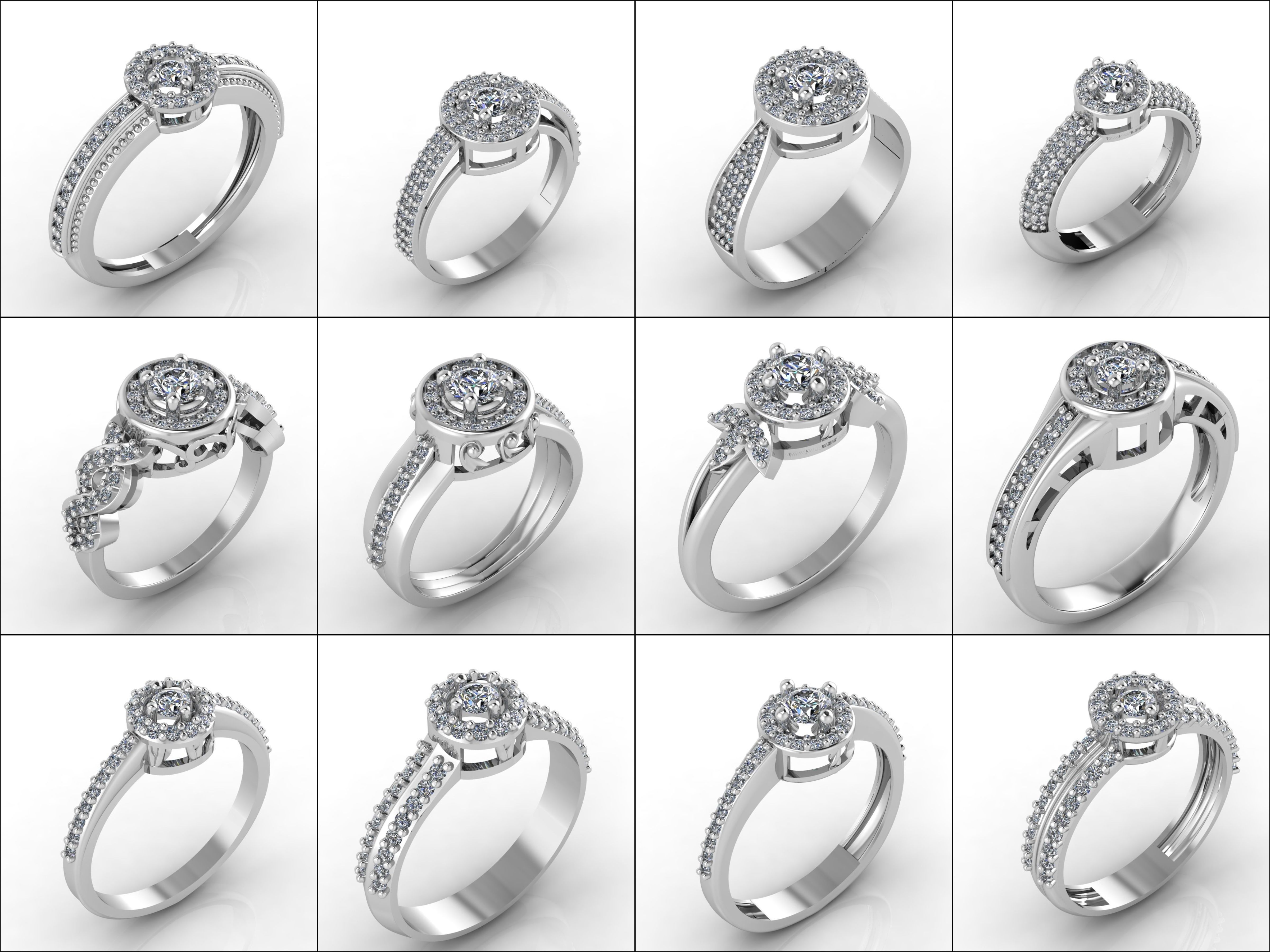 Big Collection 1030 STL Rings for Women Models Jewelry Printable _52